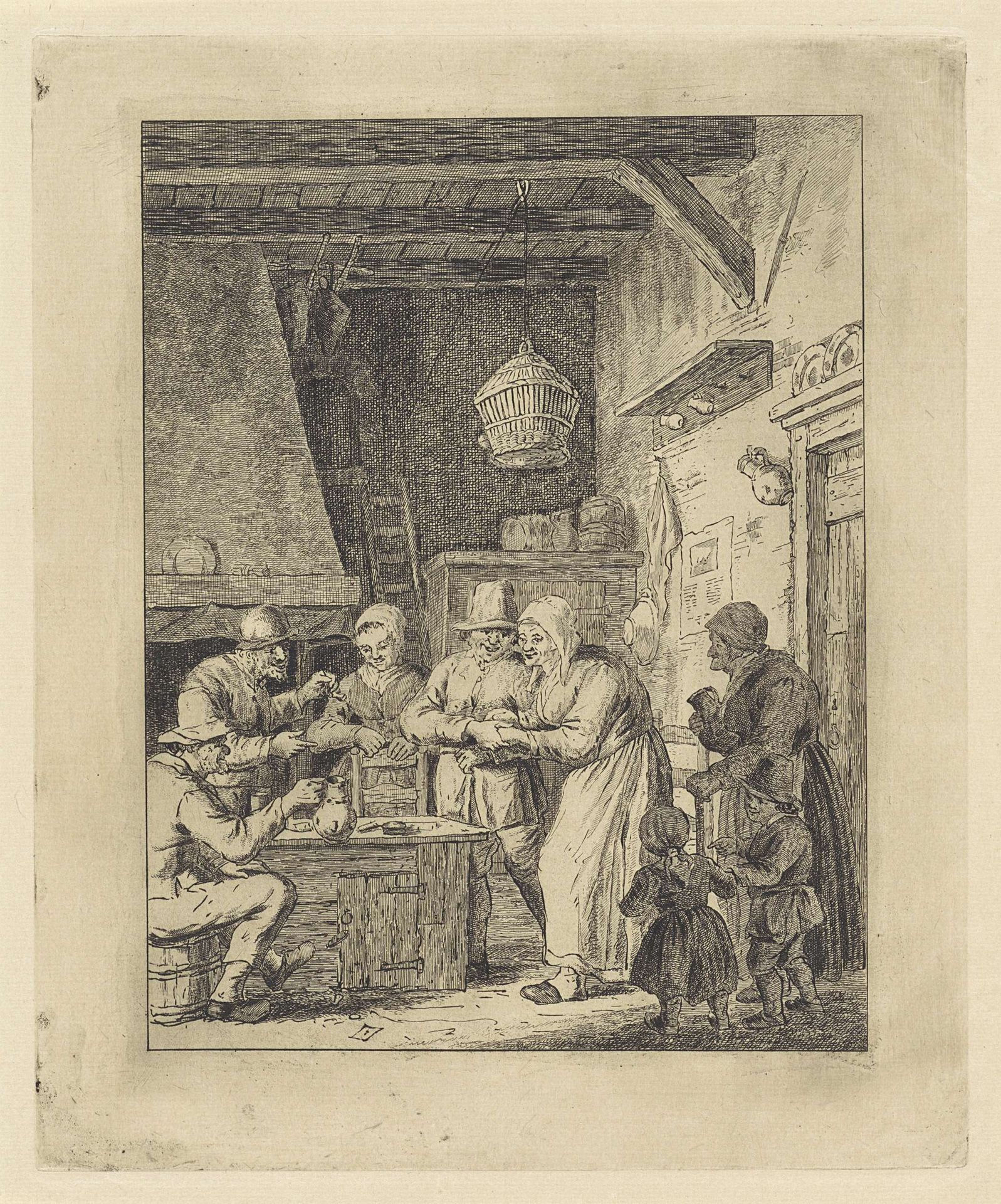 Gezelschap in een interieur by Nicolaas van der Worm