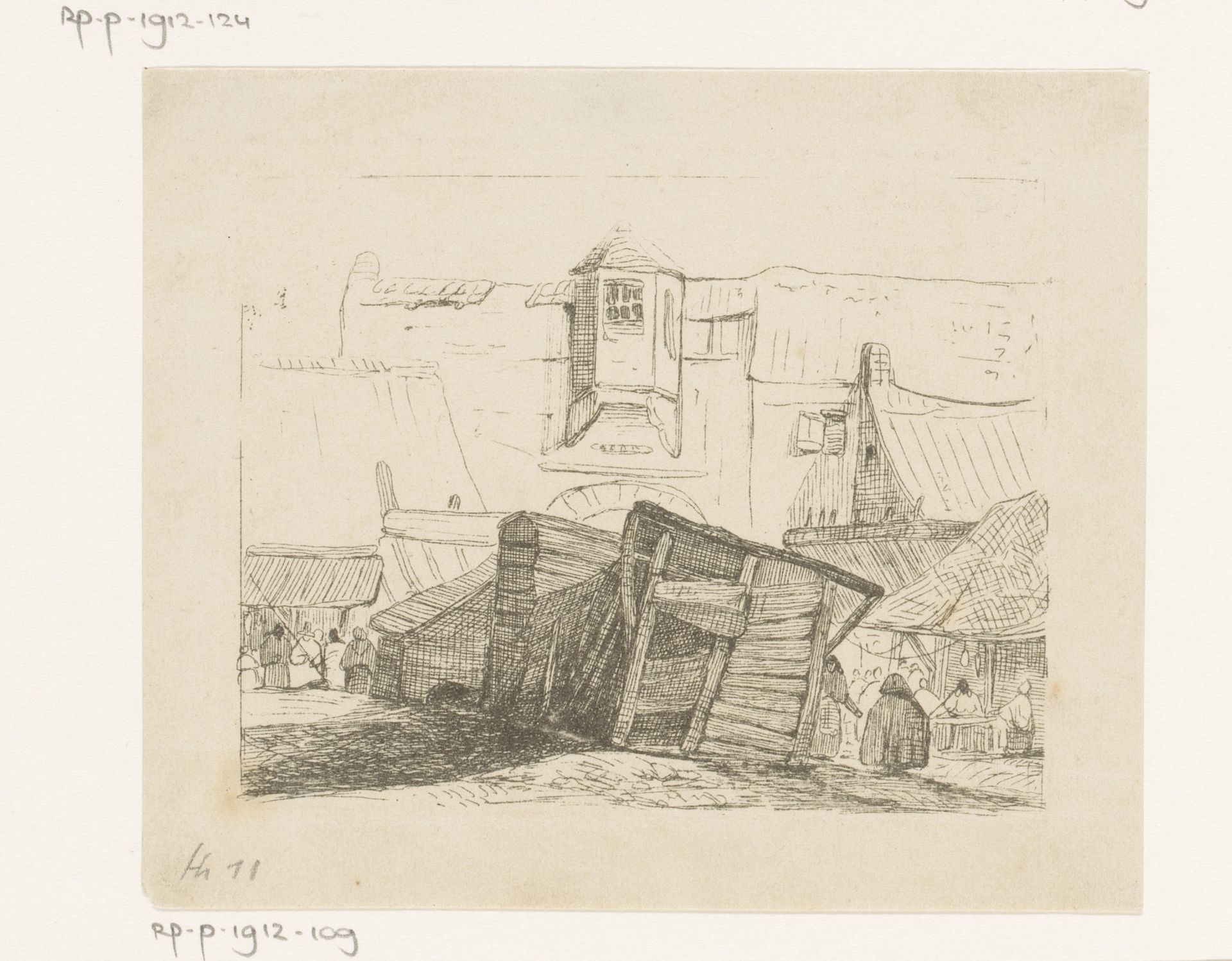 Vismarkt in Antwerpen by Egidius Linnig