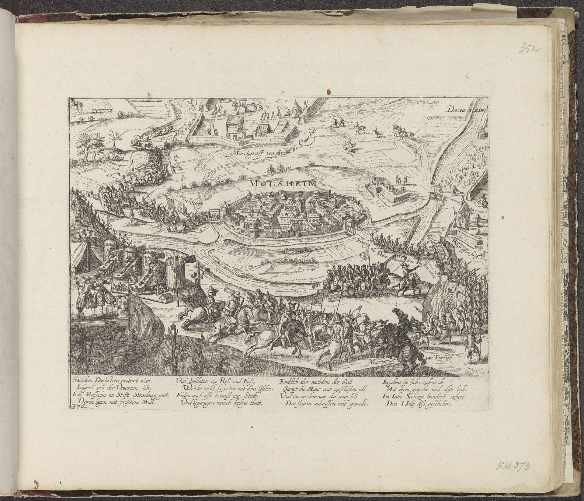 Verovering van Molsheim in de Elzas, 1610 by Frans Hogenberg