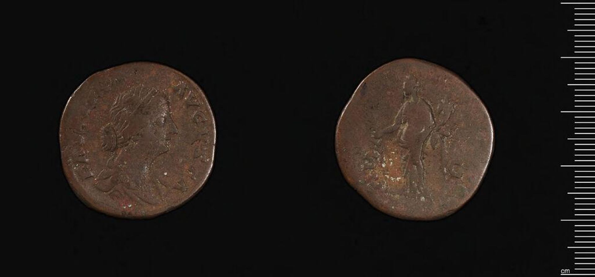 Sestertius of Faustina II by Faustina II