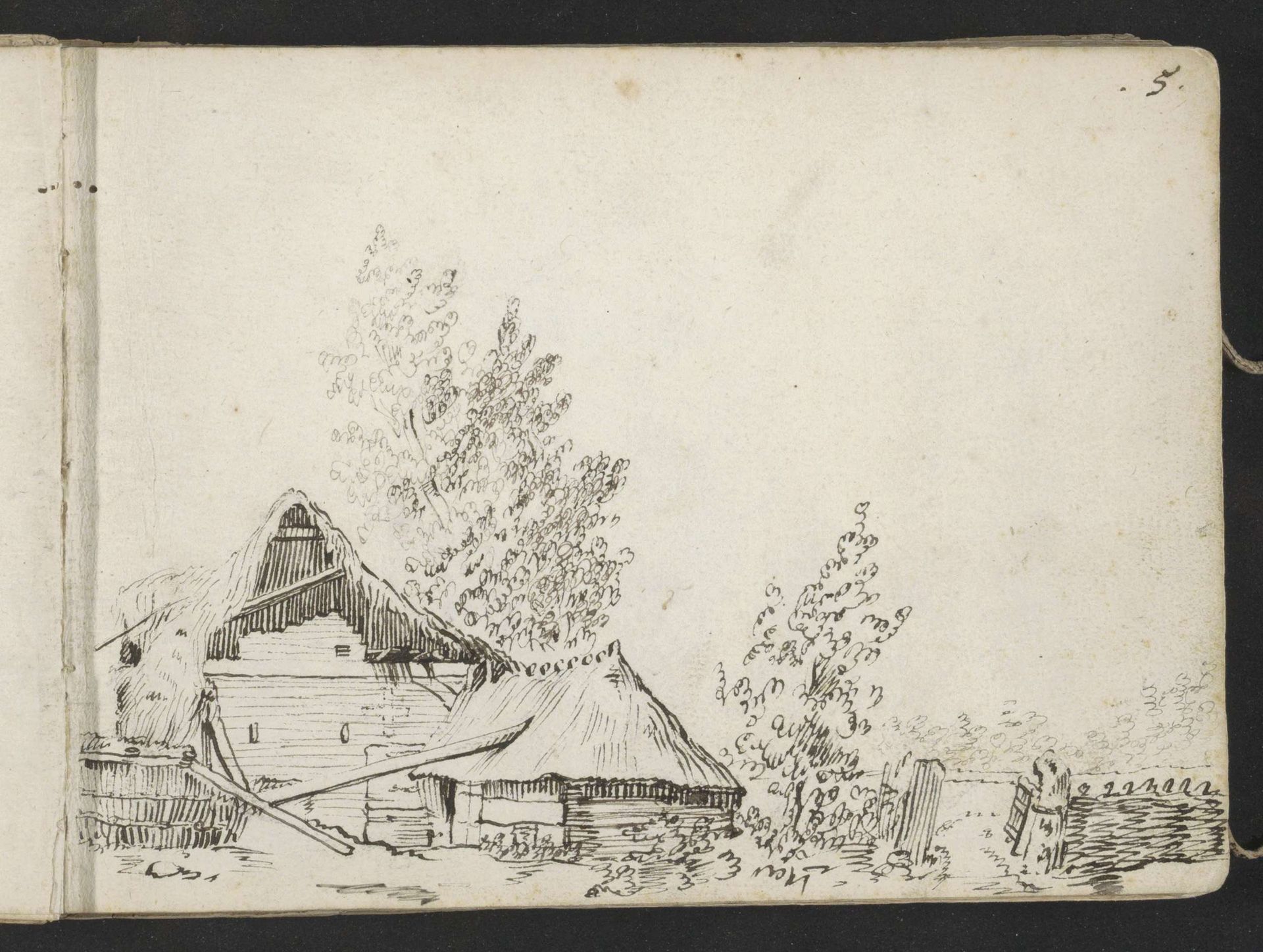 Vervallen boerenschuur buiten Zwolle by Gerard ter (II) Borch
