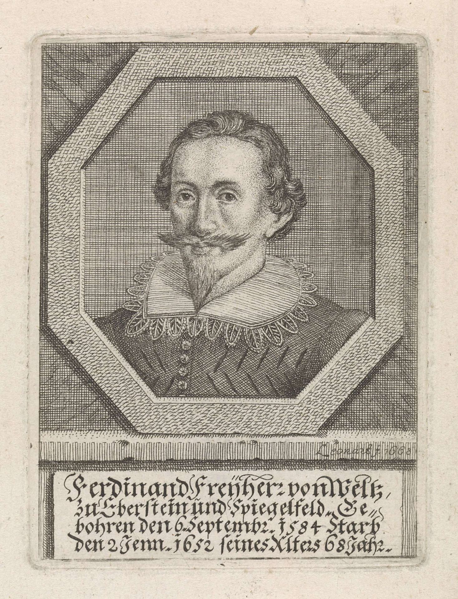 Portret van Ferdinand von Weltz by Johann Friedrich Leonard