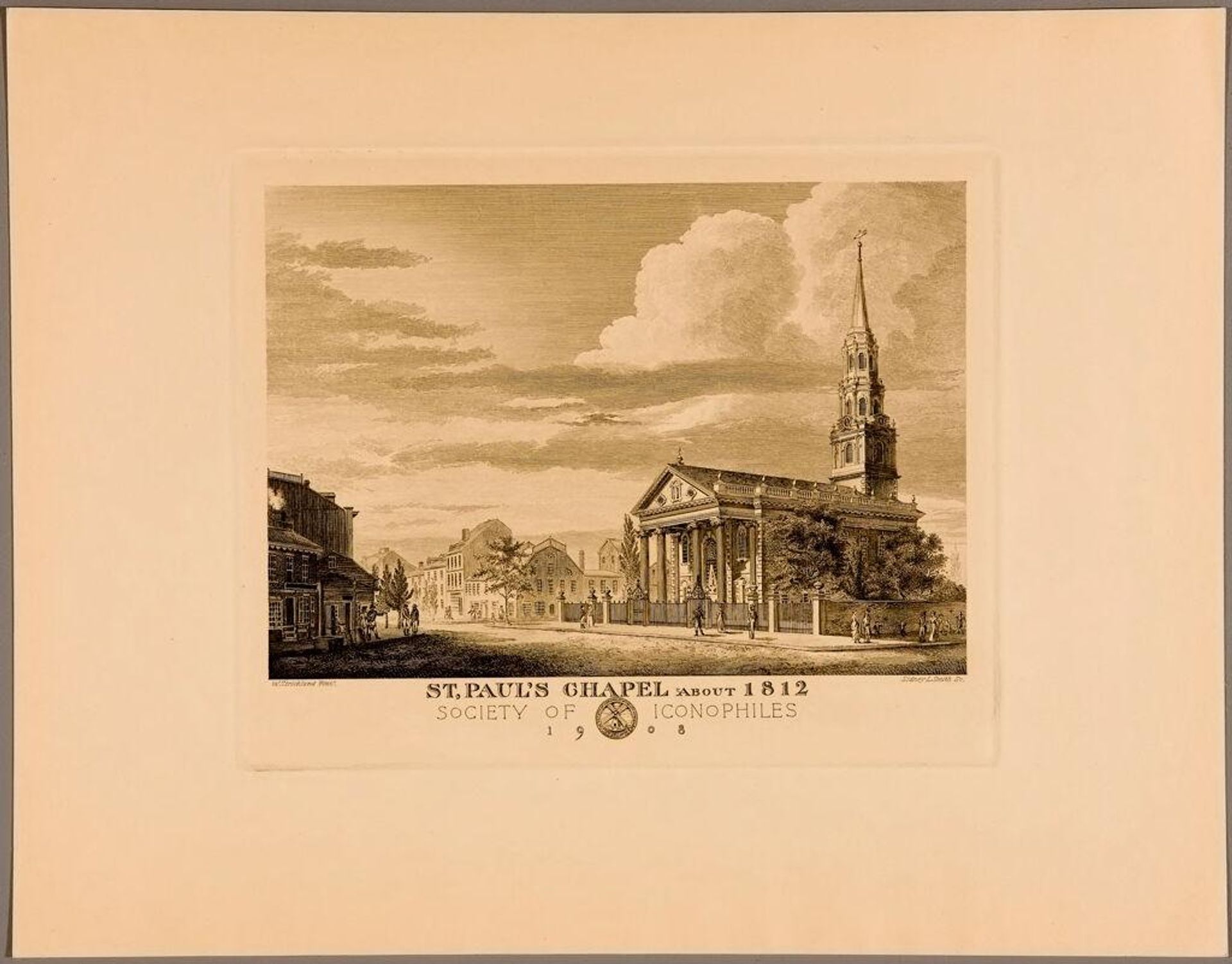 Saint Paul's Chapel, about 1812 by Sidney L. Smith