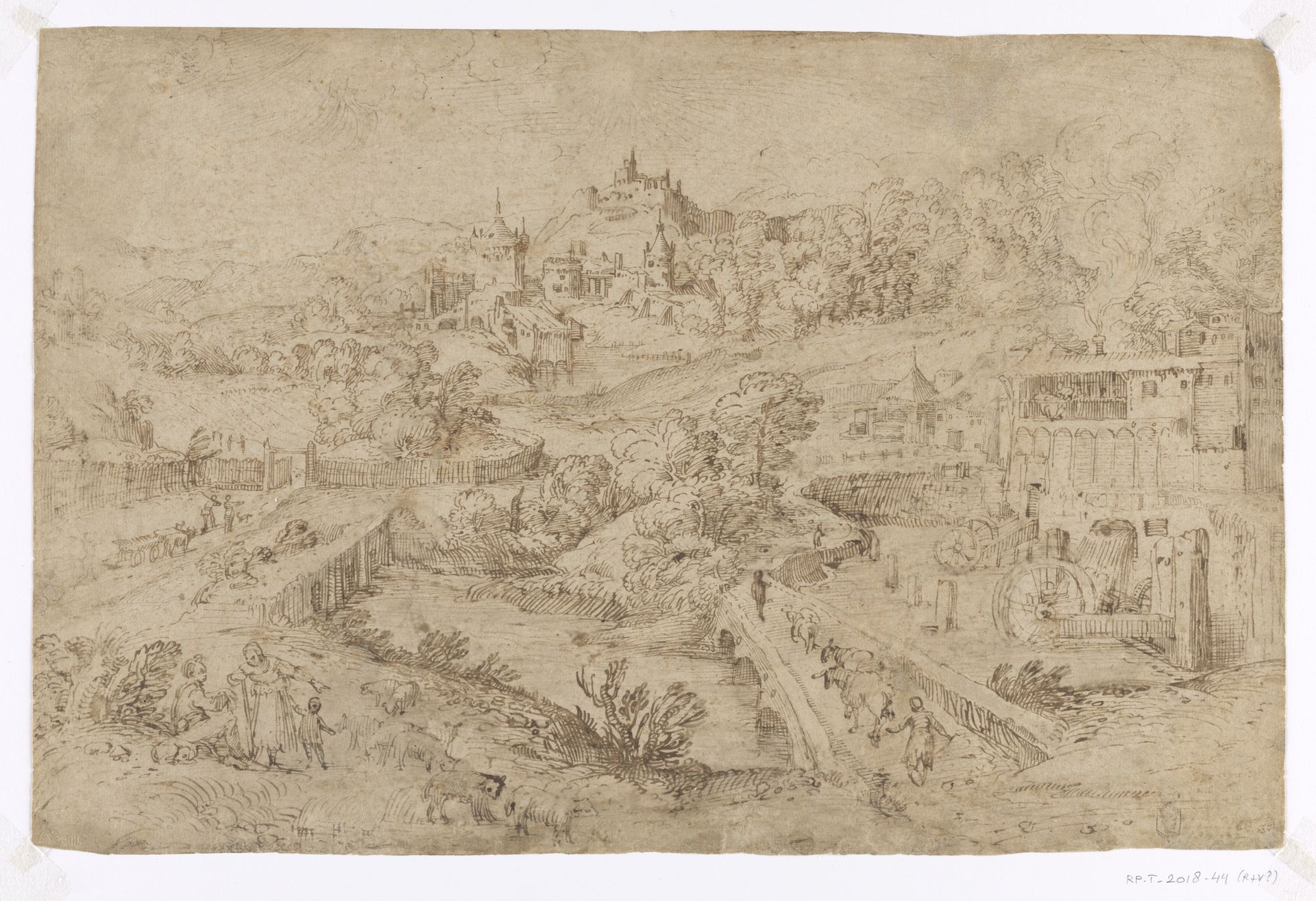 Landscape with a Fortified Town in the Distance by Annibale Carracci