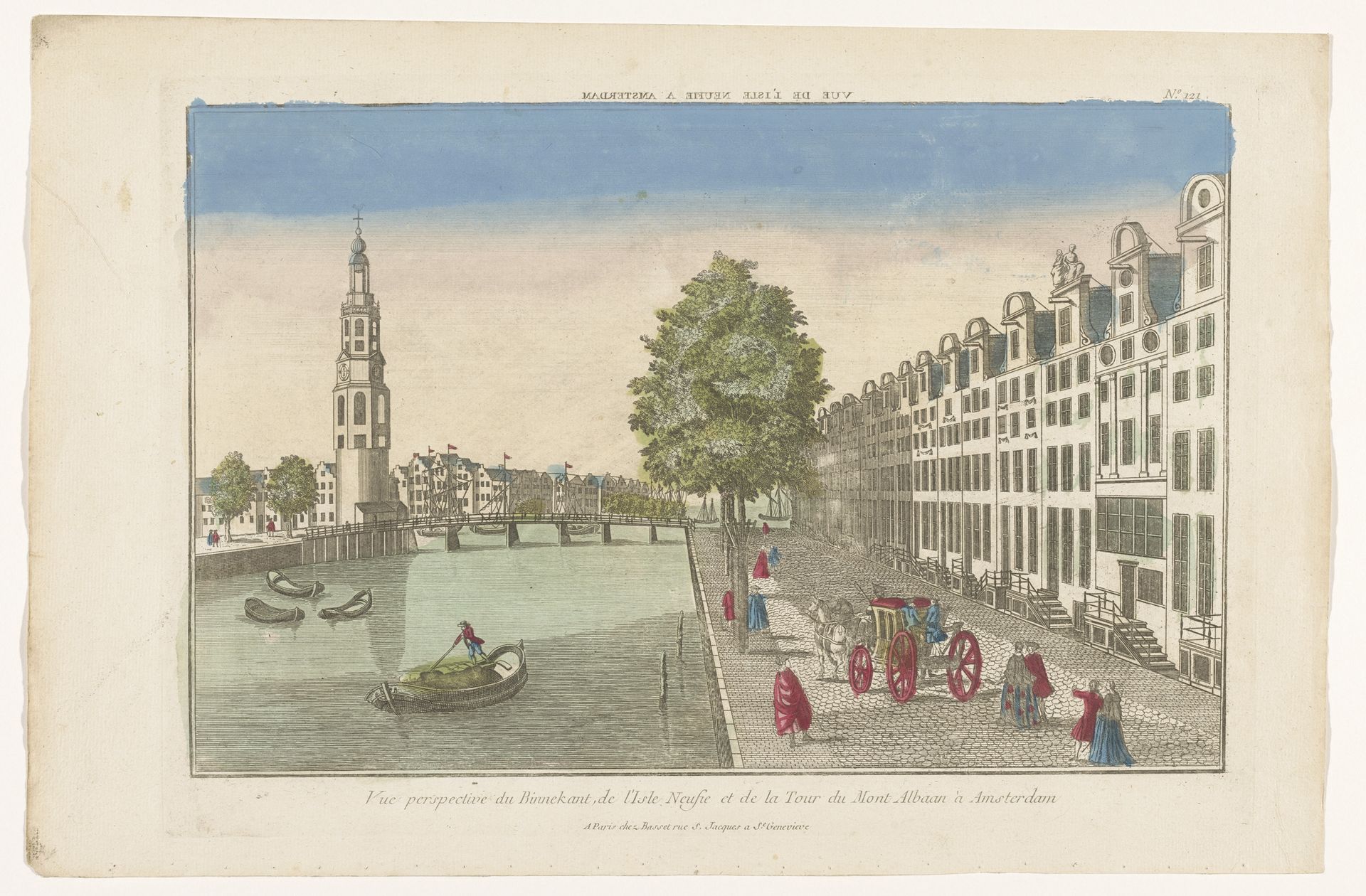 Gezicht op de Montelbaanstoren en de Binnenkant te Amsterdam by Basset