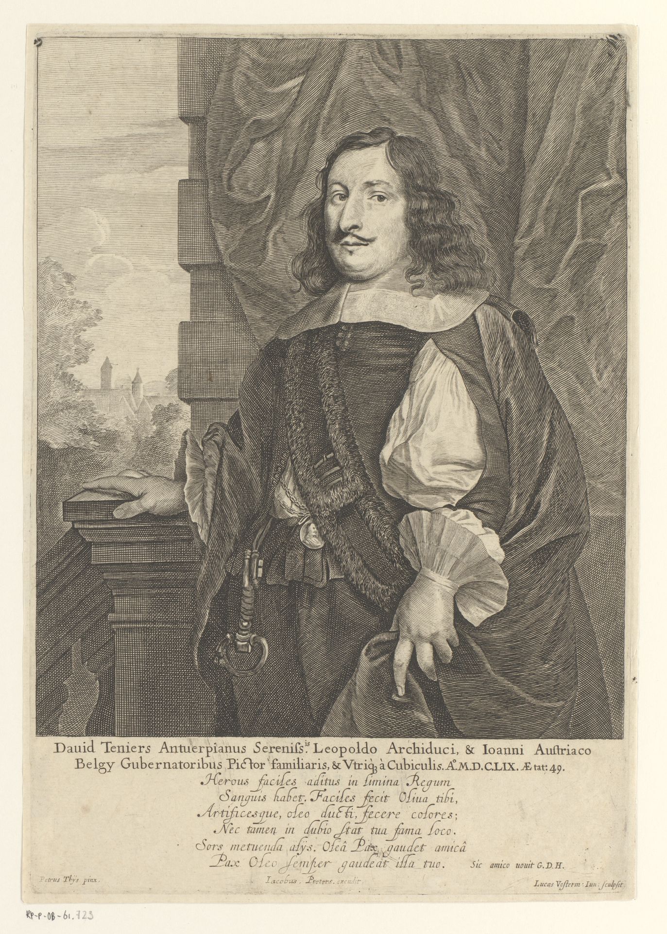Portret van David Teniers (II) by Lucas (II) Vorsterman