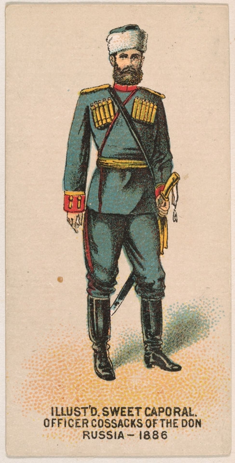 Officer Cossacks of the Don, Russia, 1886, from the Military Series (N224) issued by Kinney Tobacco Company to promote Sweet Caporal Cigarettes by Kinney Brothers Tobacco Company