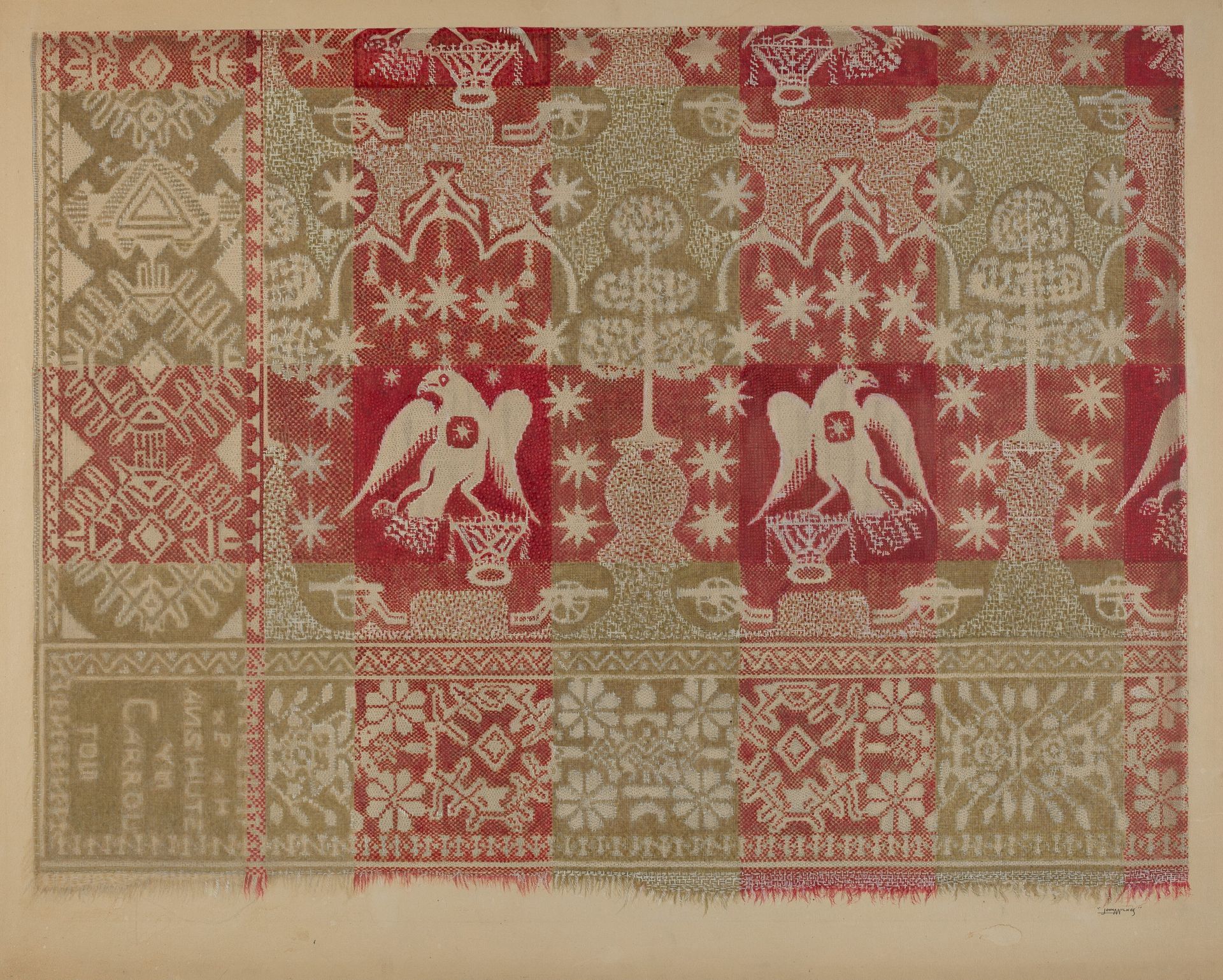 Commemorative Coverlet by John Wilkes