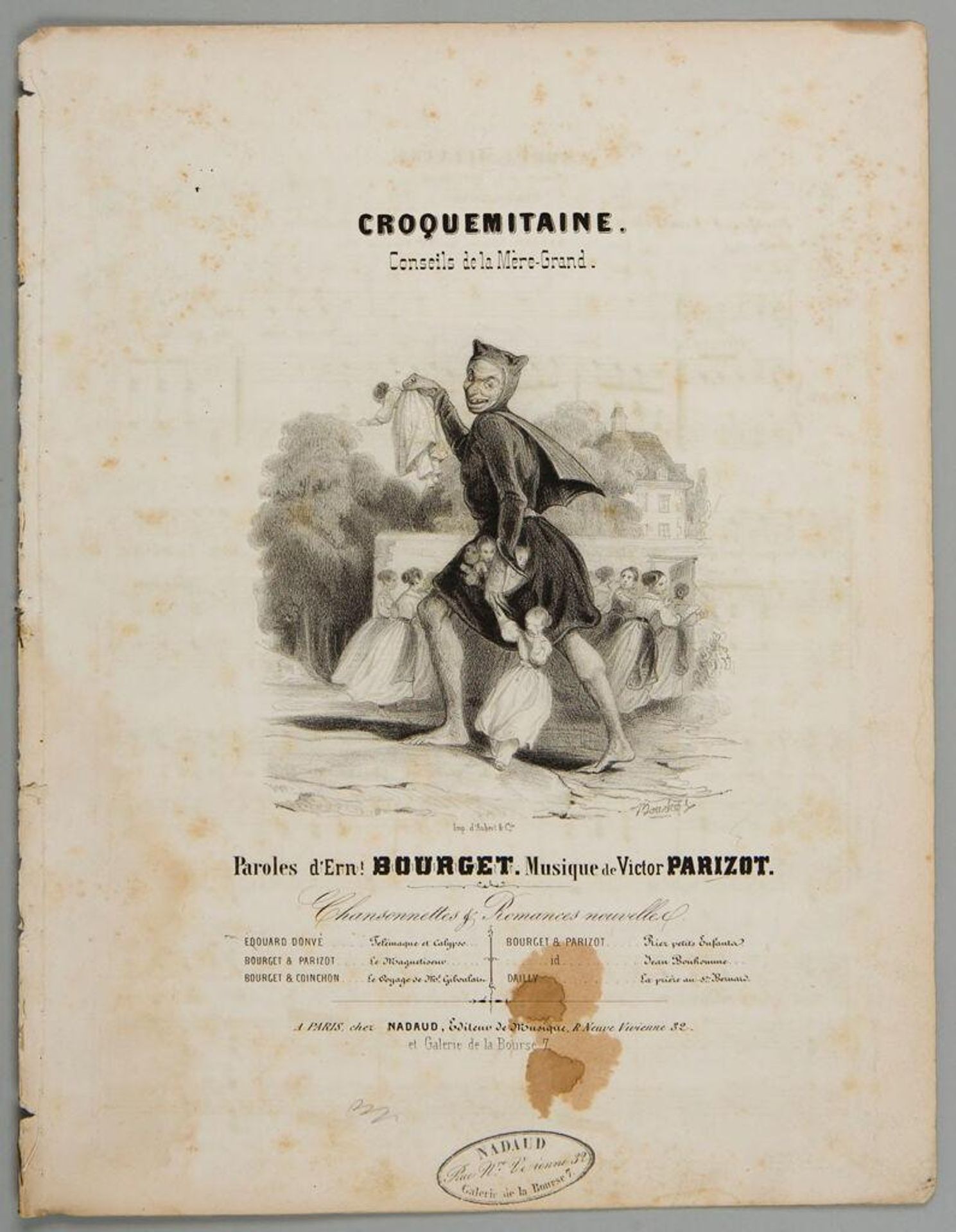 Bogeyman: Advice  of the Great Mother/Cover of sheet music by Frédéric Bouchot
