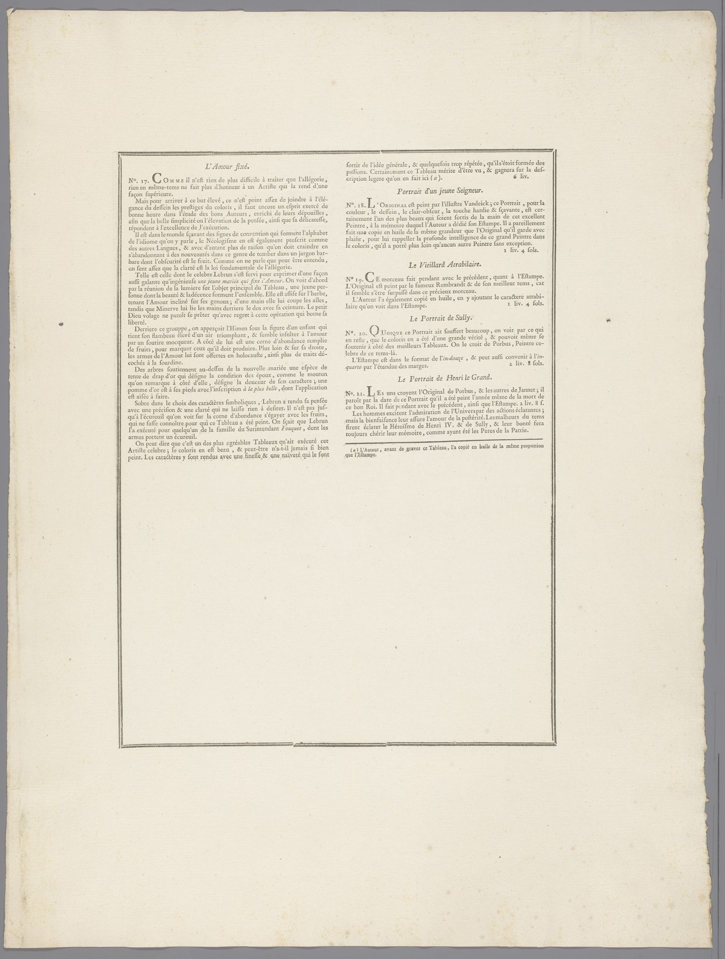 Uitgeversprospectus 'Catalogue des Estampes', prenten van M. de Marcenay de Ghuy by Antoine de Marcenay de Ghuy