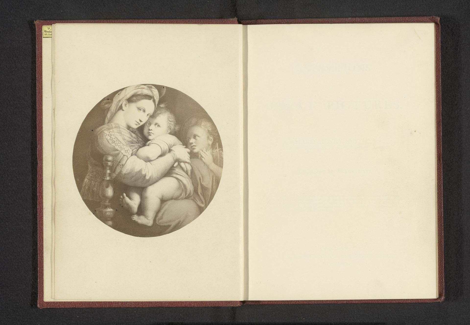 Fotoreproductie van een prent naar een schilderij, voorstellende de Madonna met de stoel by Negretti & Zambra