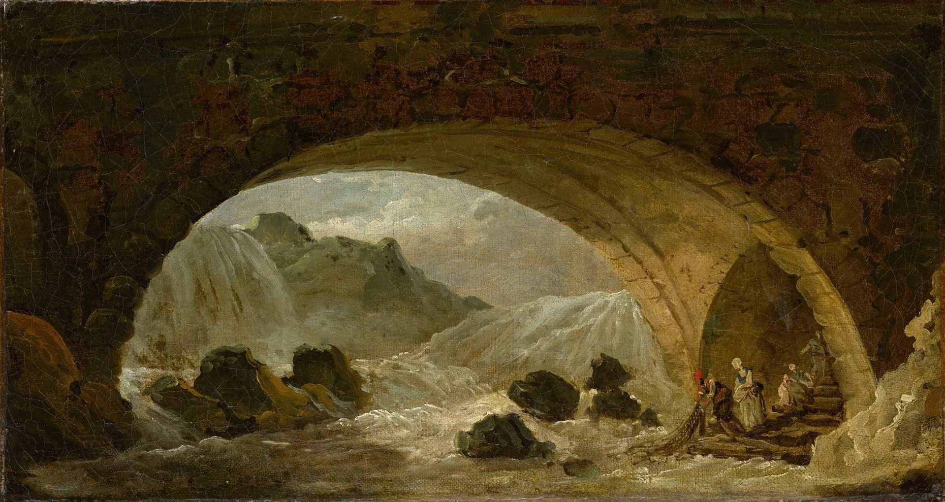 Fishermen Under a Bridge by Hubert Robert