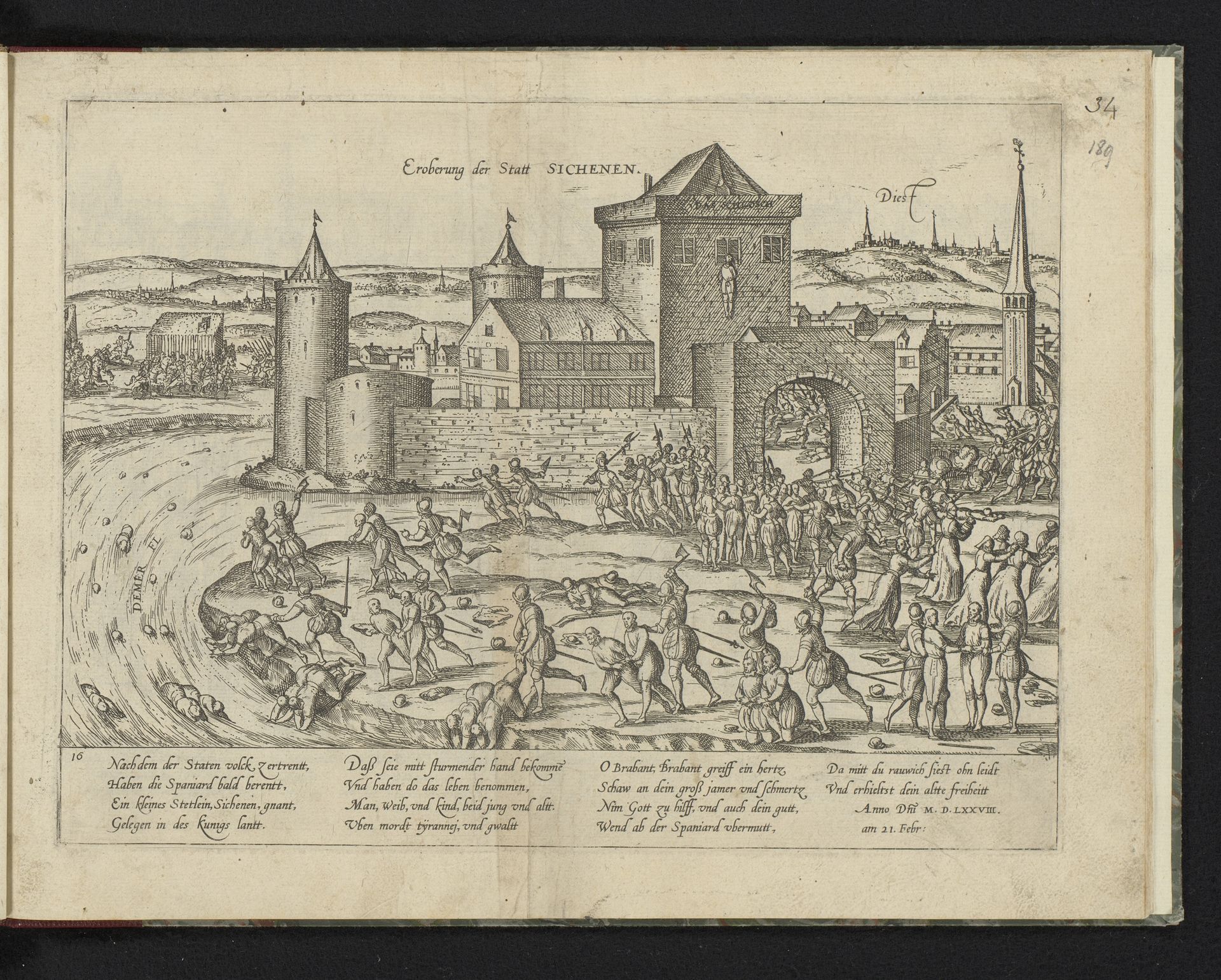 Bestraffing van Zichem, 1578 by Frans Hogenberg