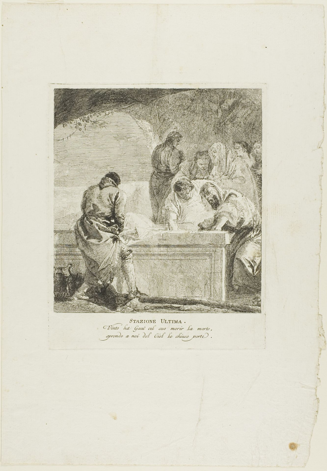 The Entombment, plate fourteen from Stations of the Cross by Giovanni Domenico Tiepolo