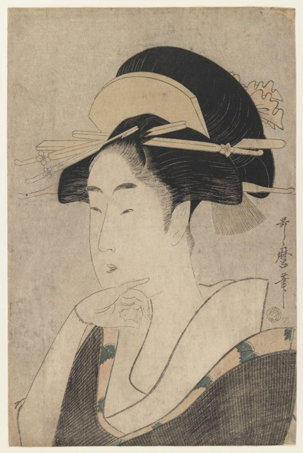 Large Head and Bust Portrait of Beauty by Kitagawa Utamaro