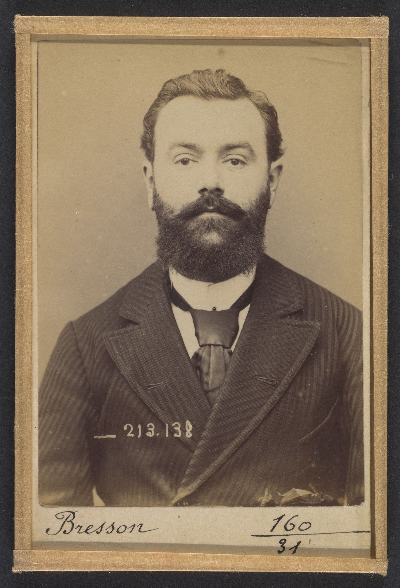 Bresson. Eugène, Marie. 30 ans, né le 4/7/63 à Chaumont (Haute-Marne). Avocat. Anarchiste. 20/1/94. by Alphonse Bertillon