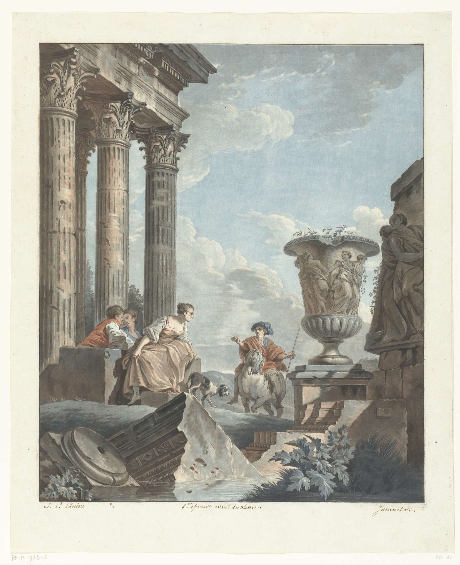 Antieke ruïnes by Jean François Janinet