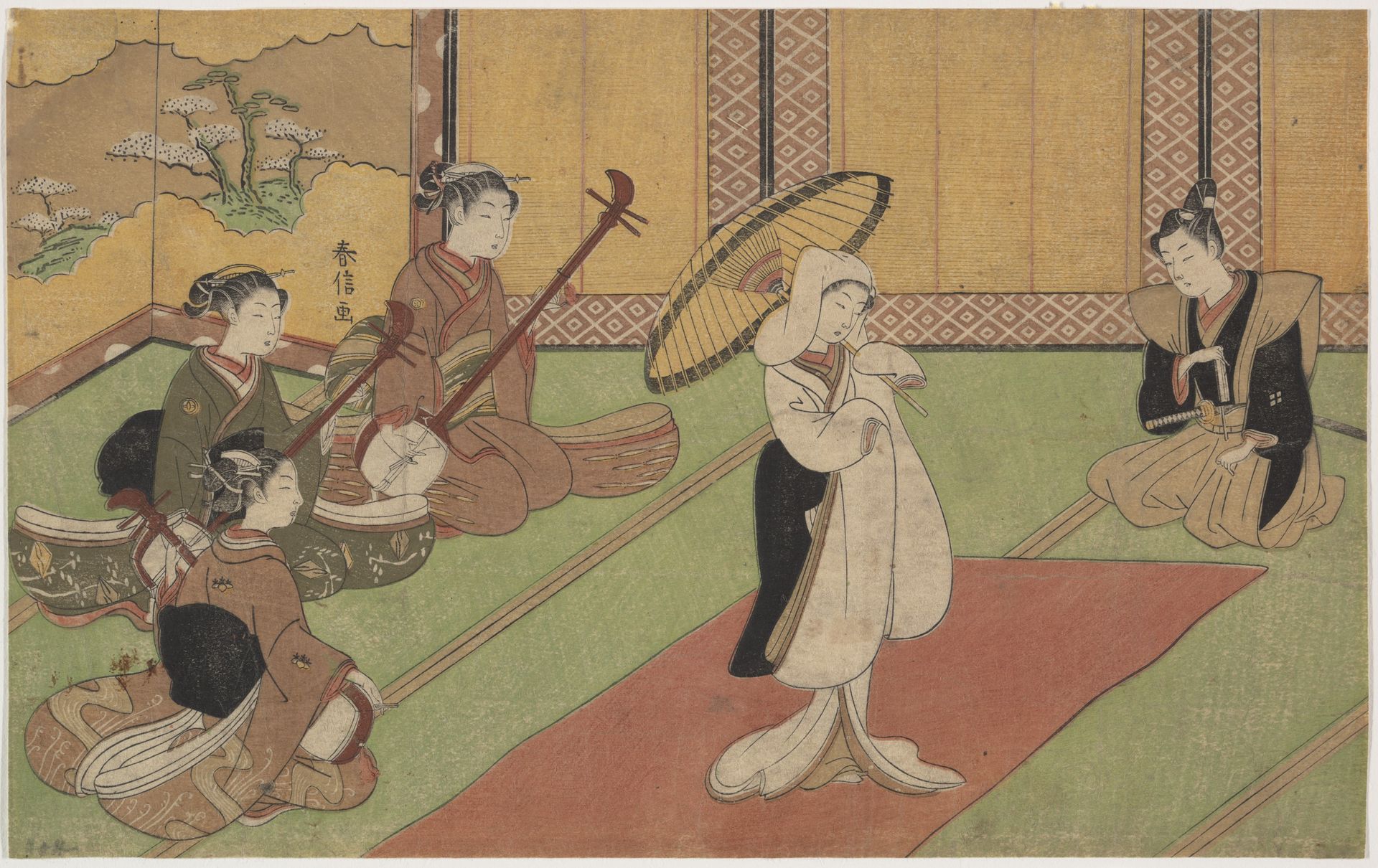 Woman Dancer in Daimyo's Palace by Suzuki Harunobu 鈴木春信