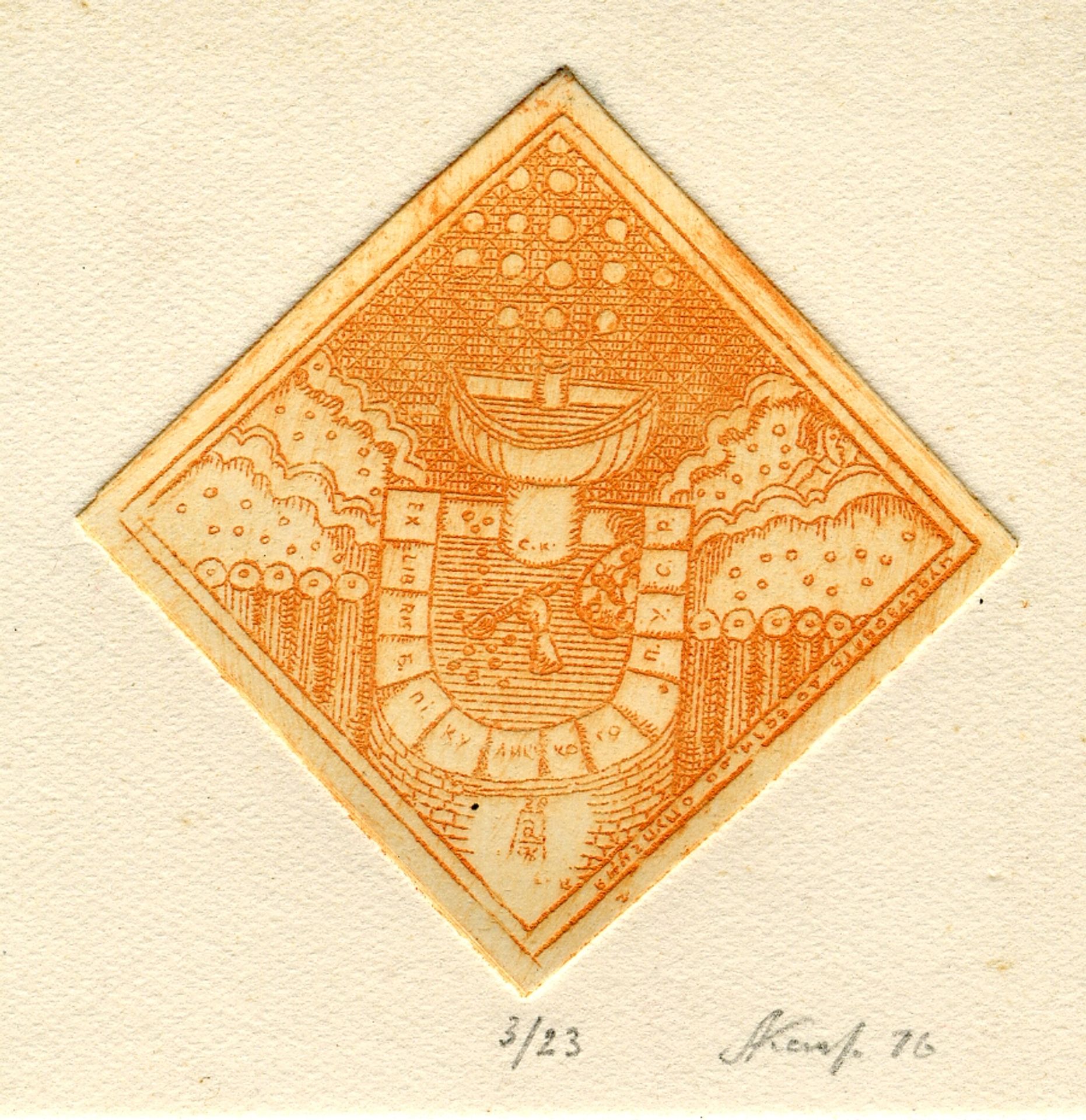 Exlibris of B.Pikulitsky by Oleksandr Aksinin