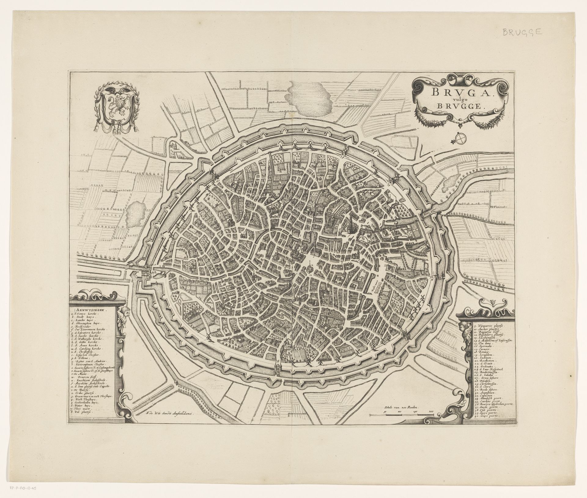Plattegrond van Brugge by Anonymous