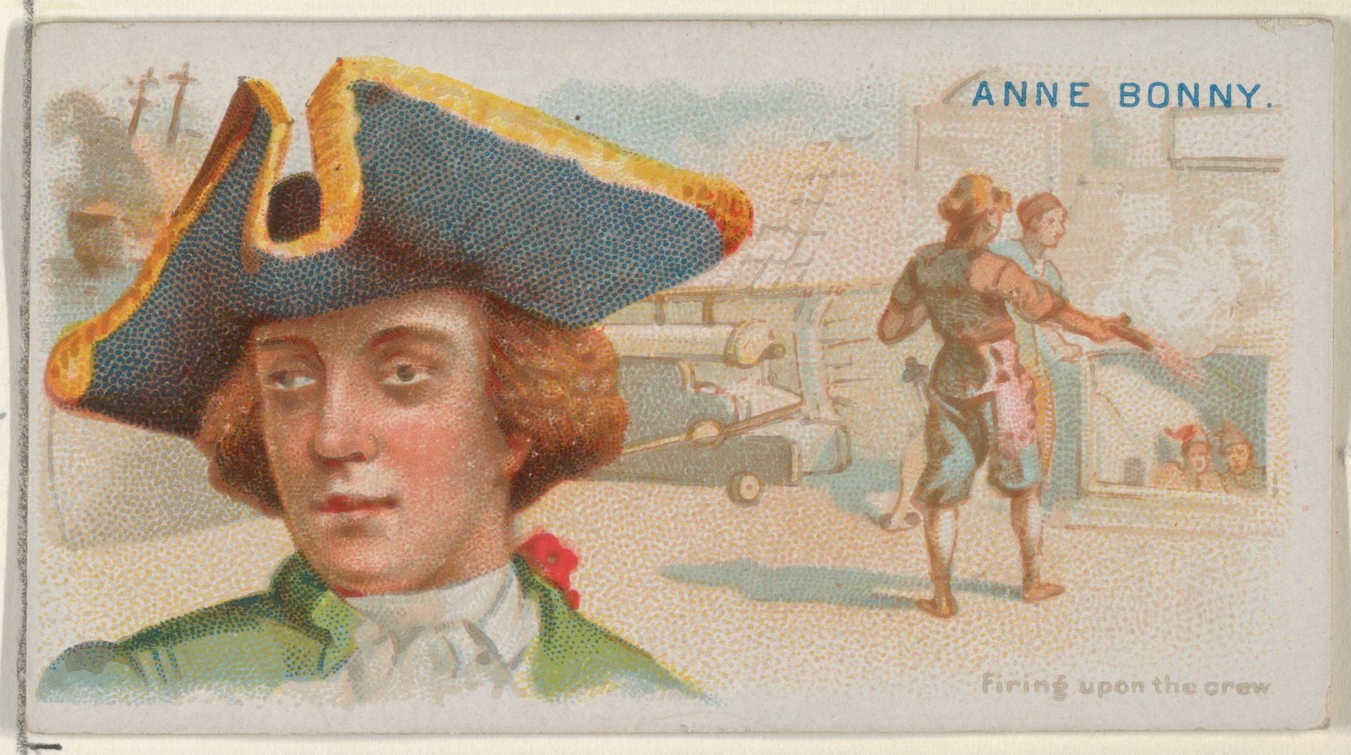 Anne Bonny, Firing Upon the Crew, from the Pirates of the Spanish Main series (N19) for Allen & Ginter Cigarettes by Allen & Ginter