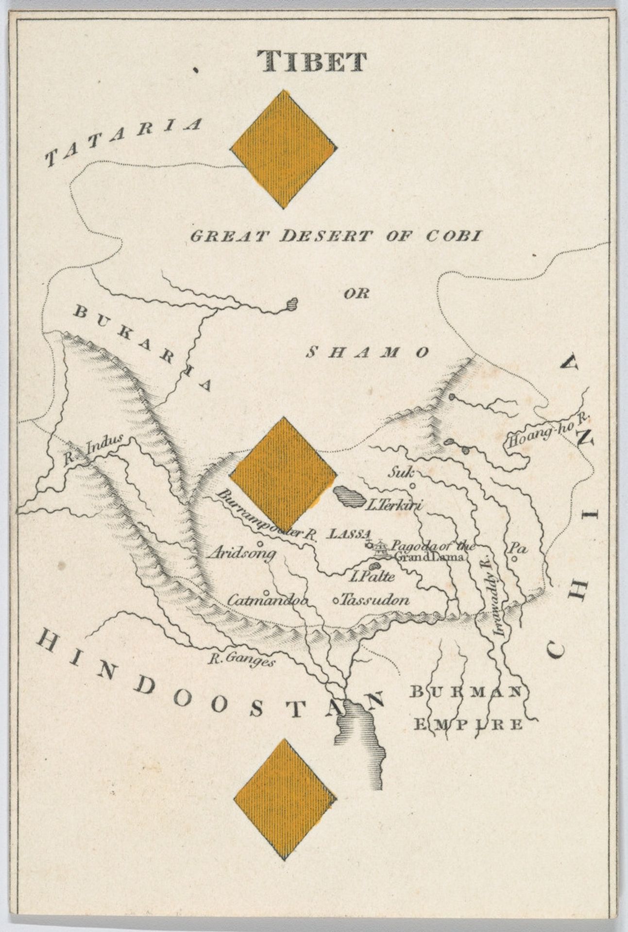 Tibet, from "Court Game of Geography" by William and Henry Rock