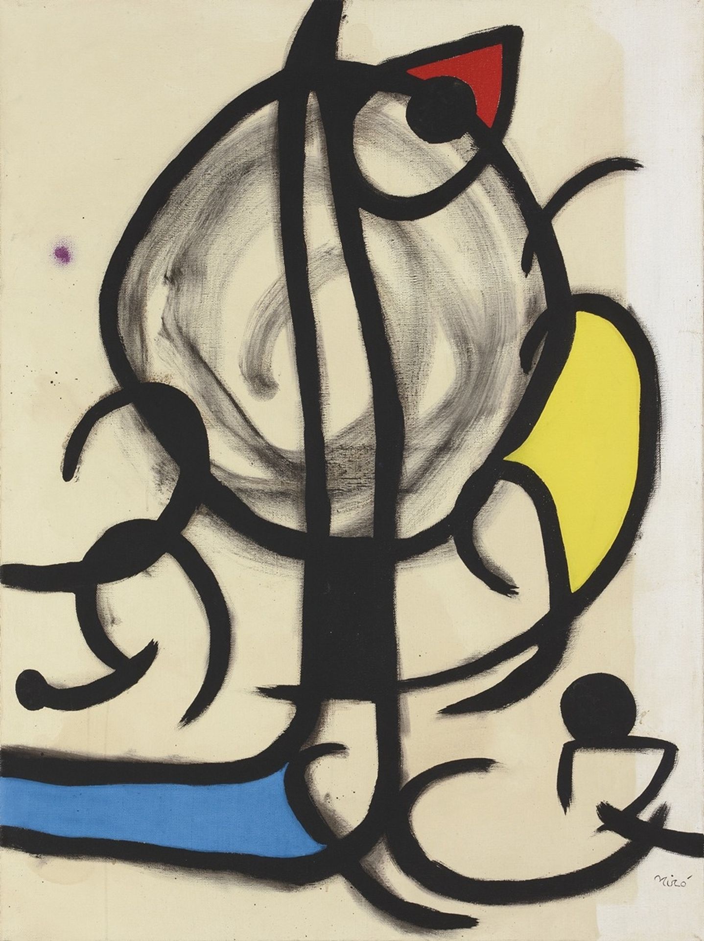 Femme entendant chanter le coq aux éclats violets by Joan Miró