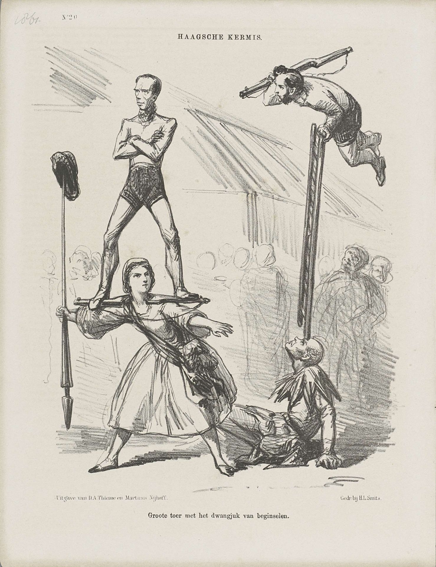 Spotprent op de Liberalen, 1861 by Johan Michaël Schmidt Crans