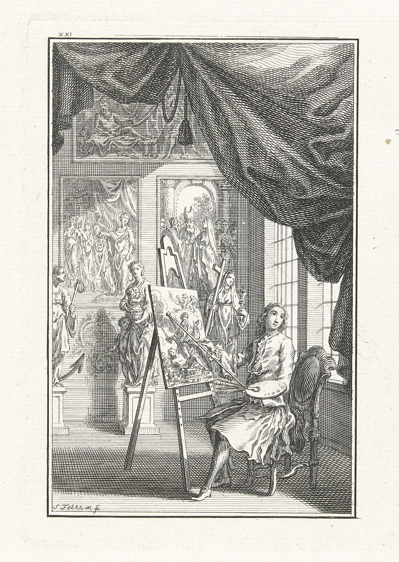 Schilder aan het werk by Simon Fokke