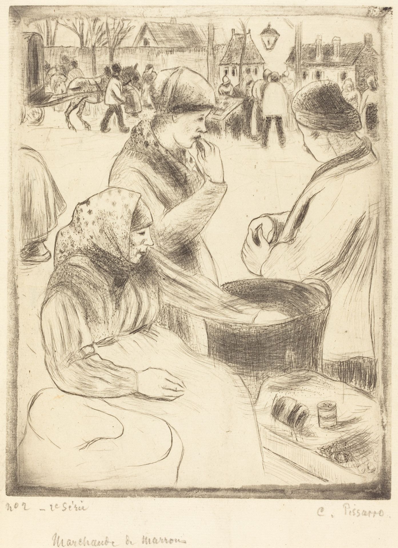 Chestnut Vendors (Marchands de marrons) by Camille Pissarro