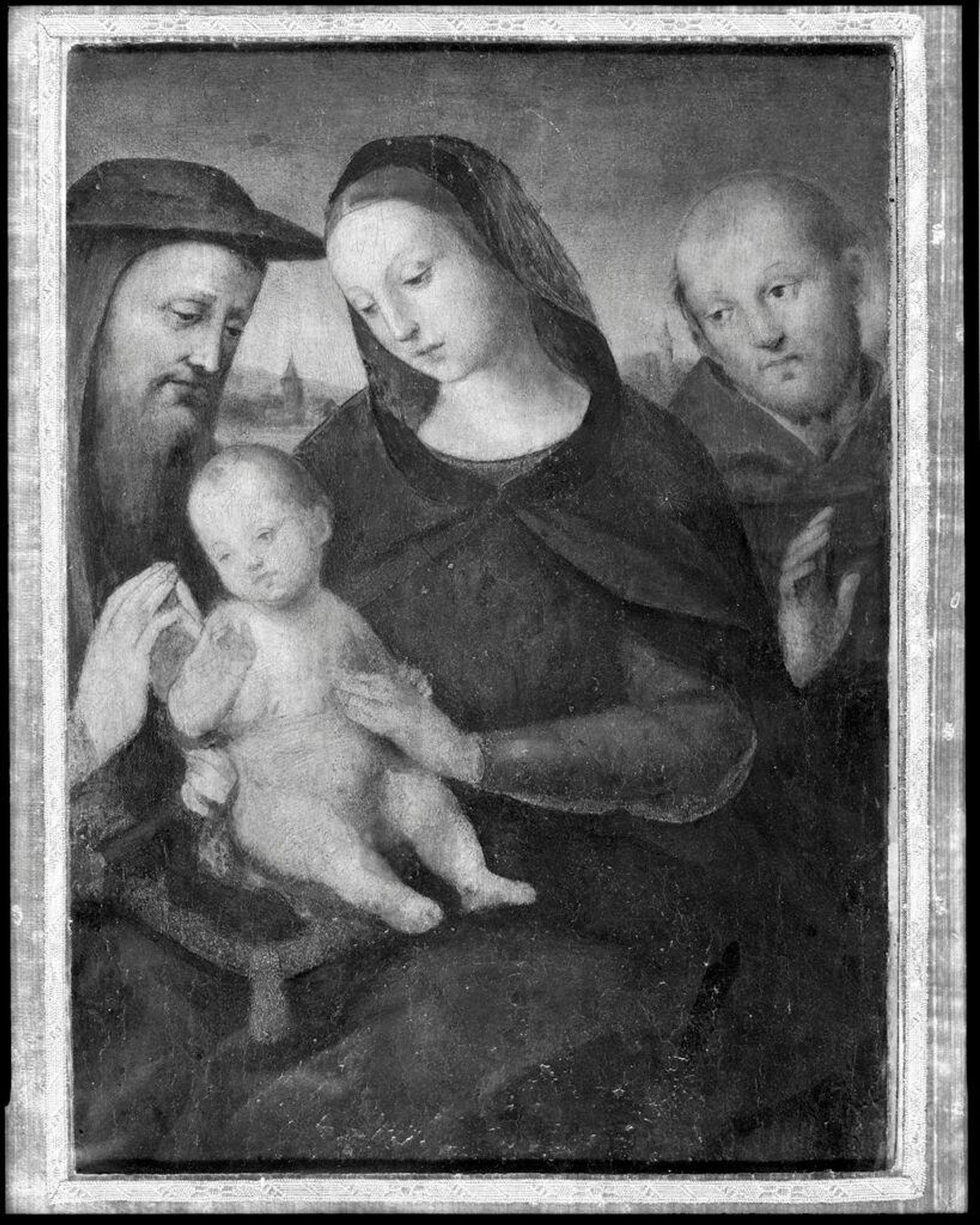 The Virgin and Child with Saints Jerome and Francis (after Raphael's painting in the Gemaldegalerie, Staatliche Museum, Berlin, No 145) by Anonymous