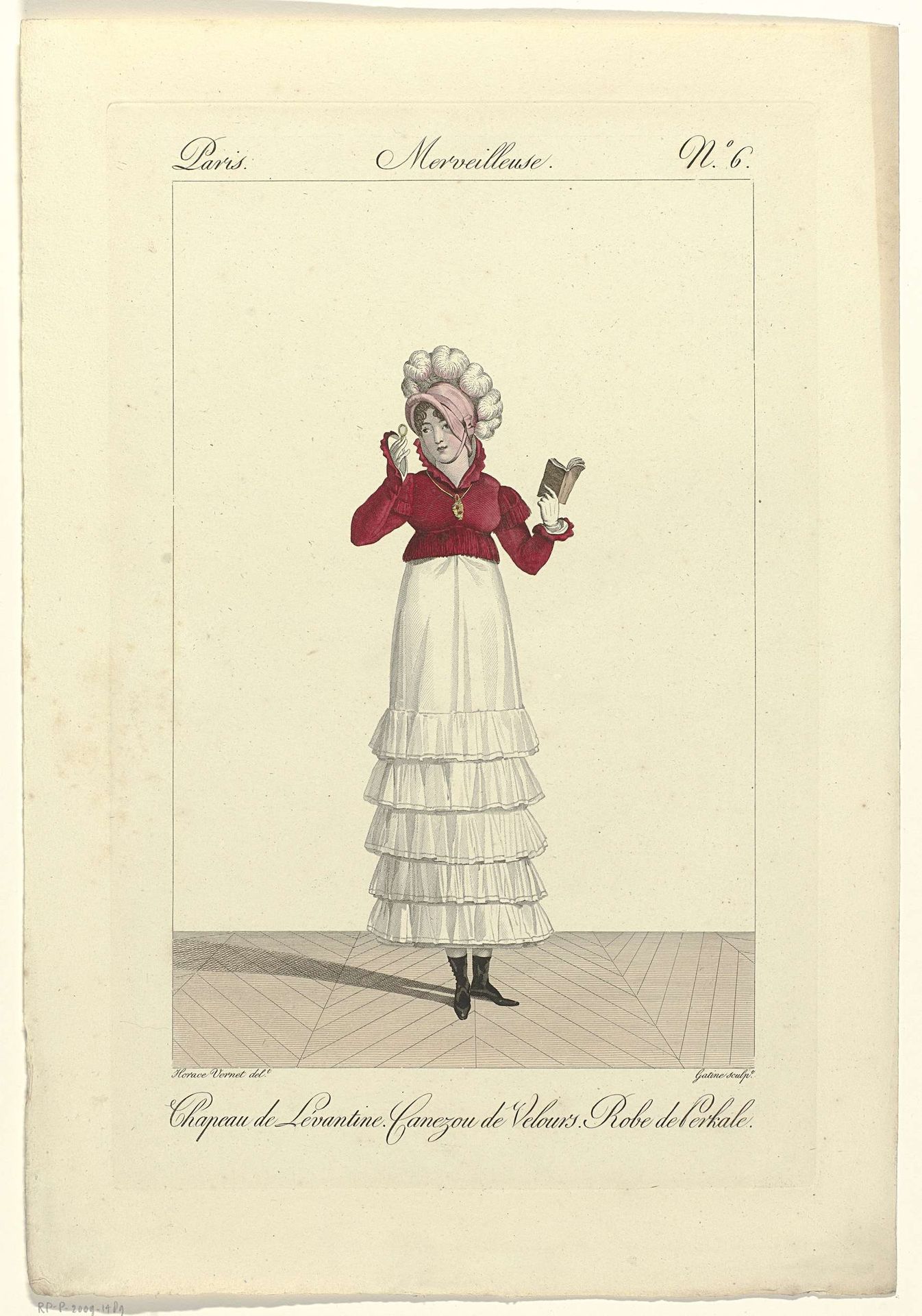 Incroyables et Merveilleuses, 1811, Merveilleuse, No. 6: Chapeau de Levantin (...) by Georges Jacques Gatine