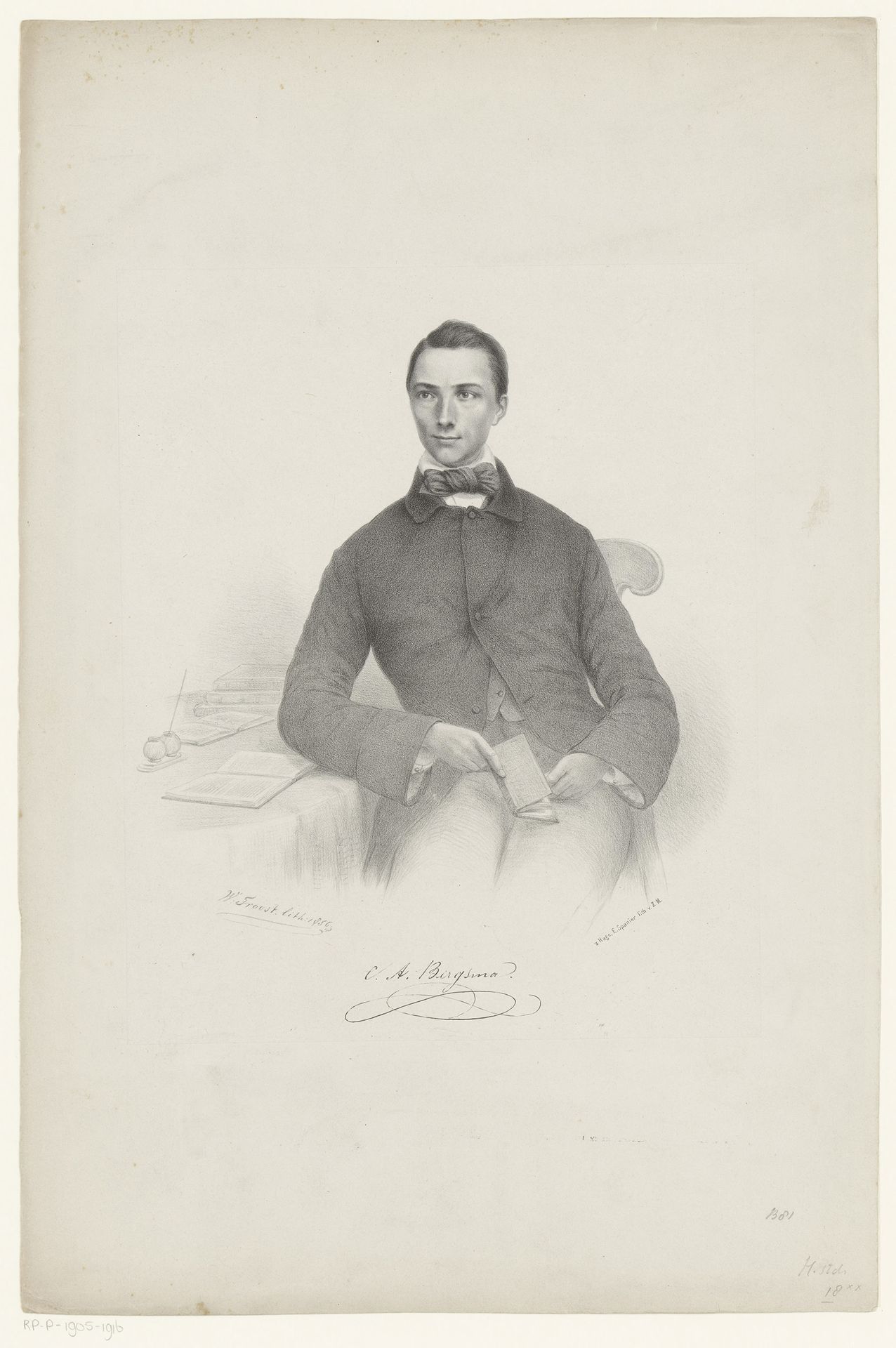 Portret van Cornelis Adriaan Bergsma by Willem (II) Troost