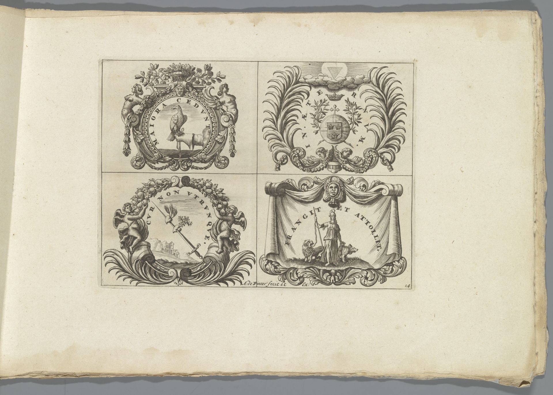 Prent 14 uit serie "Livre des plus belles devises..." by Anthonie de Winter