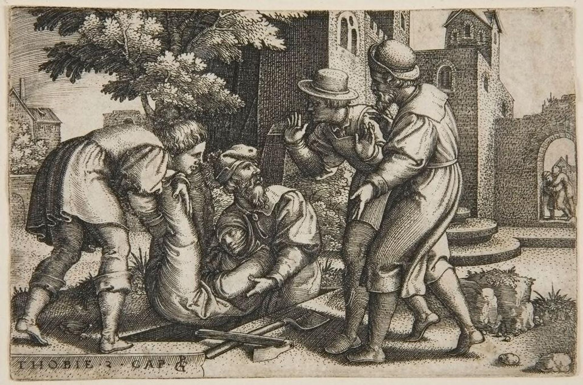 Tobit Buries One of the Children of Israel by Georg Pencz