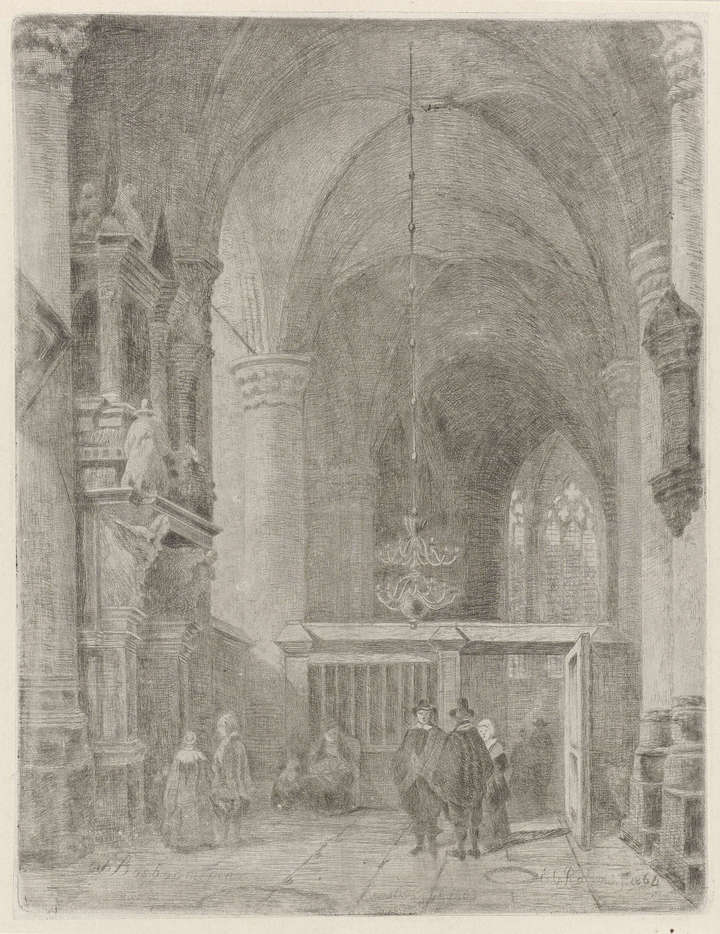 Kerkinterieur by Eberhard Cornelis Rahms