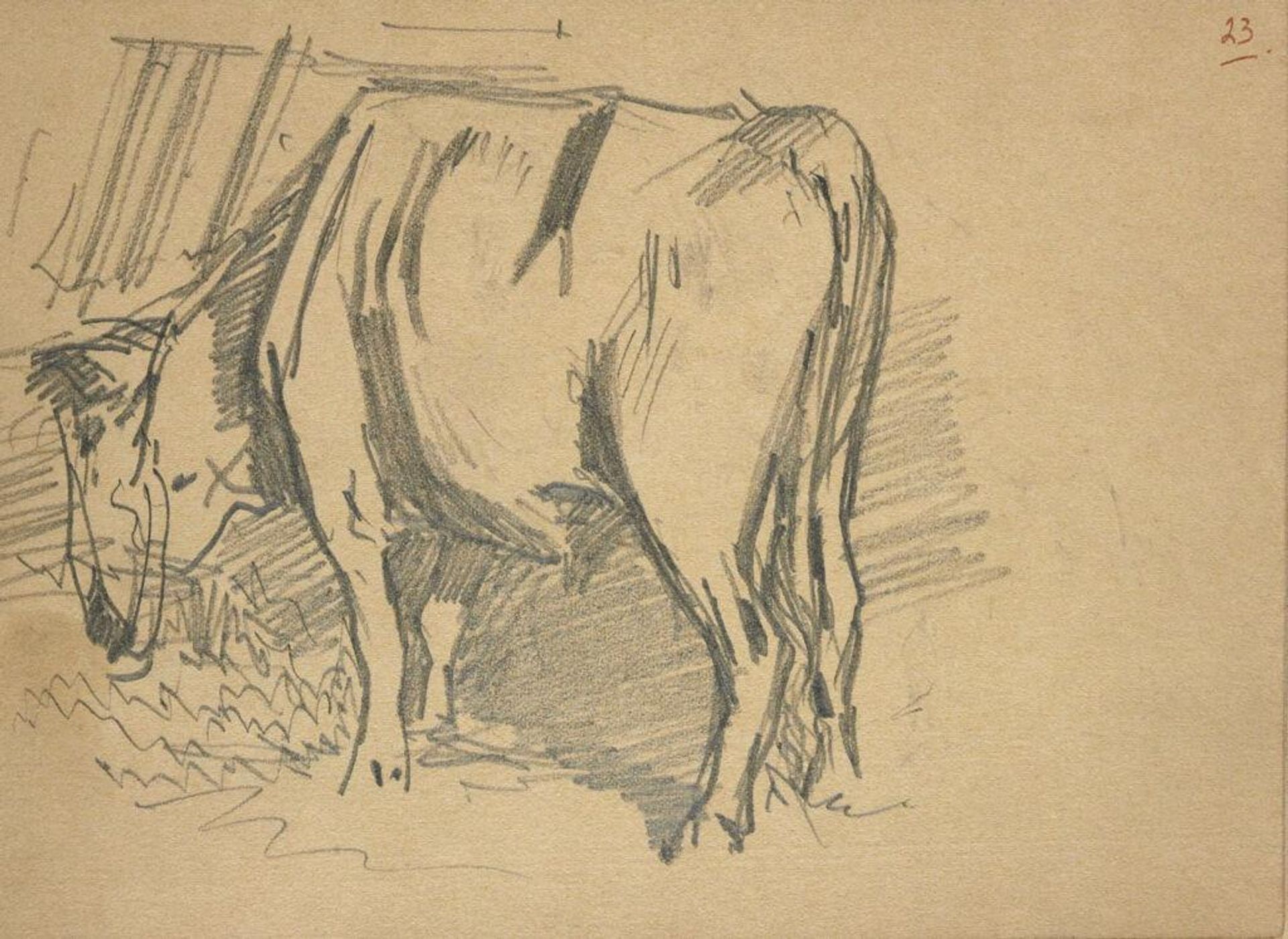 Study of a Cow; verso: Studies of Cows by John Singer Sargent
