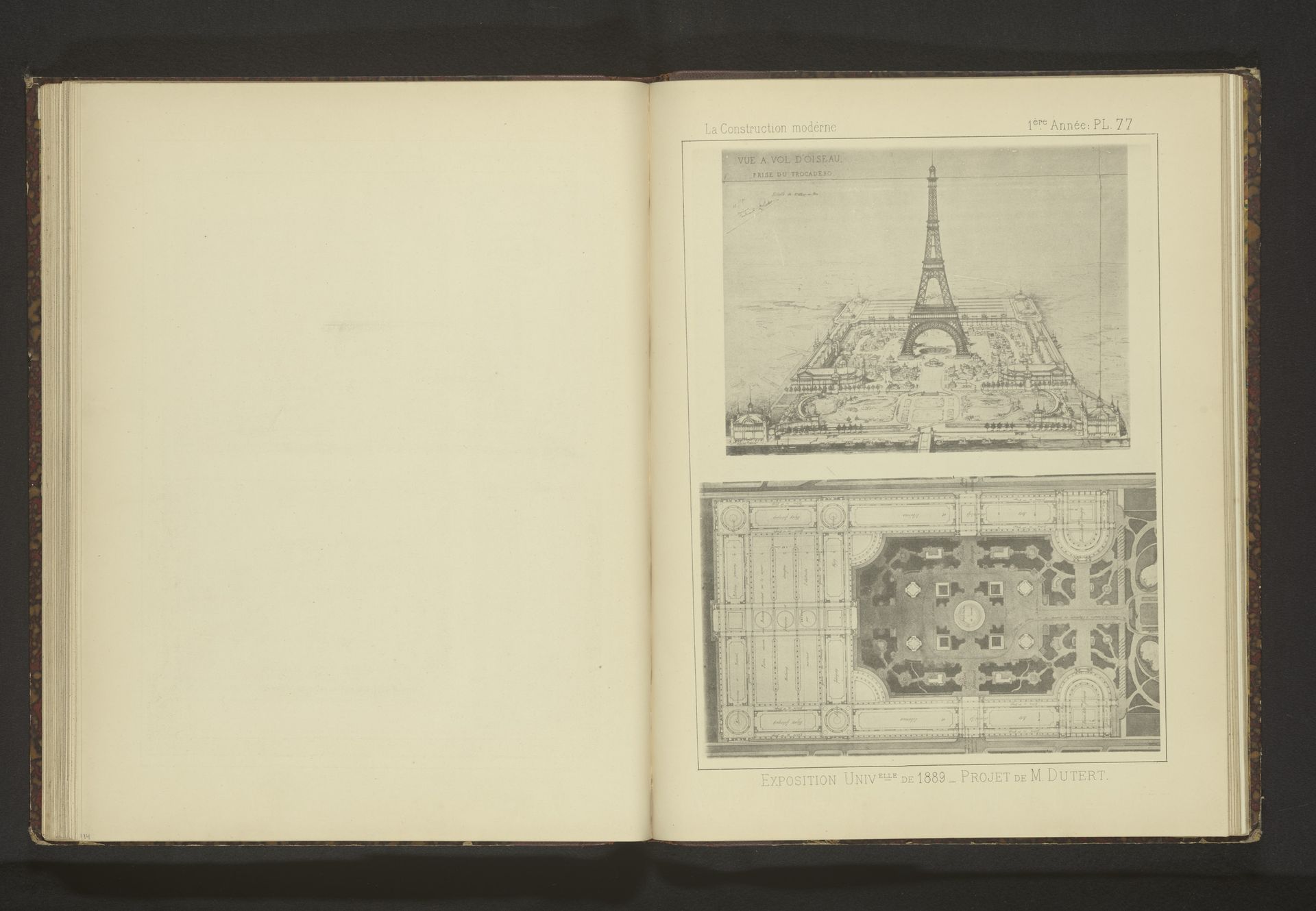 Twee reproducties van ontwerpen voor de Wereldtentoonstelling van Parijs in 1889 door Ferdinand Dutert by Anonymous