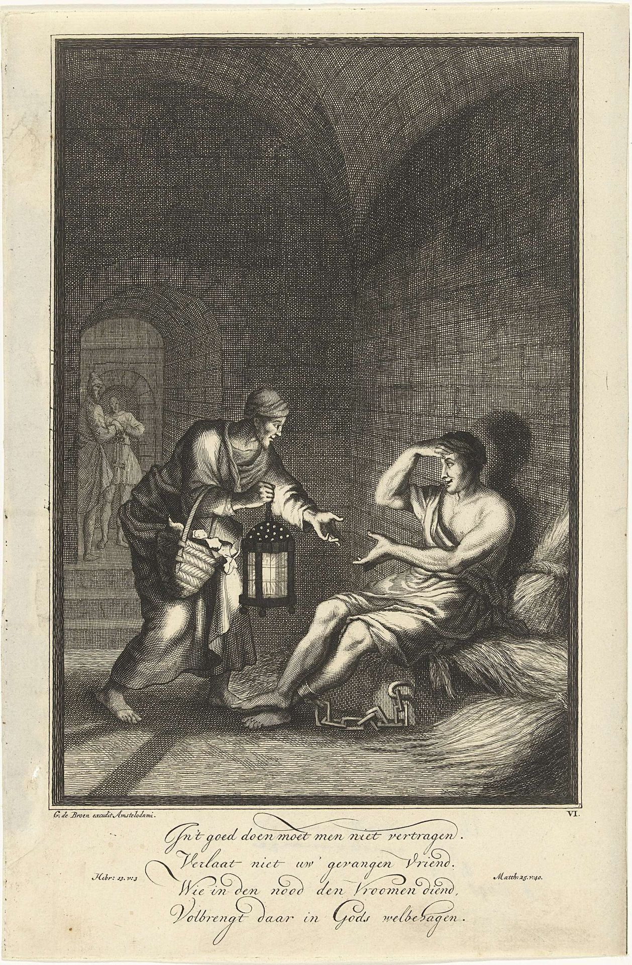 De gevangenen bezoeken by Gerrit de (I) Broen