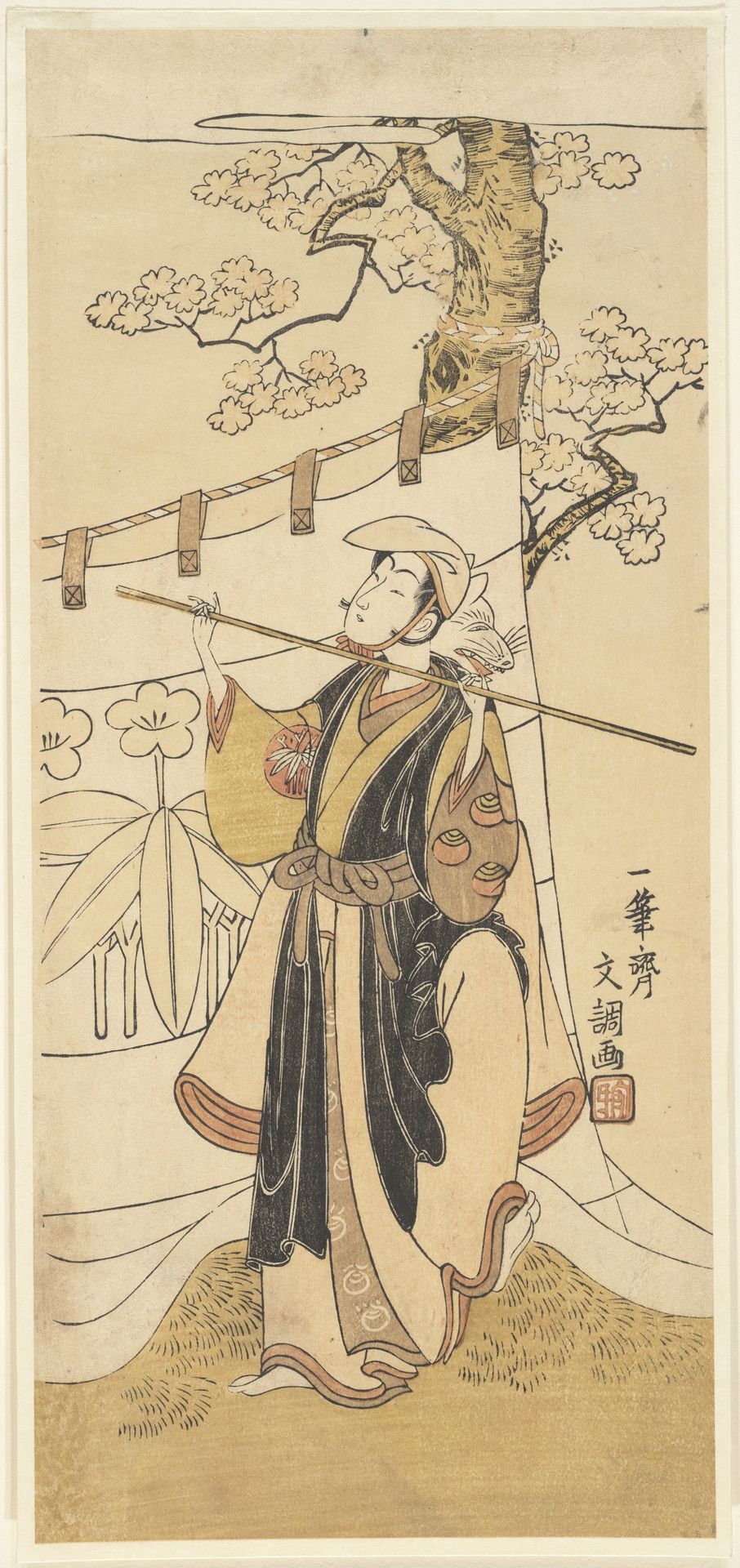 The Actor Yamashita Kyonosuke in the Role of Tamarimaru by Ippitsusai Bunchō  一筆齊文調