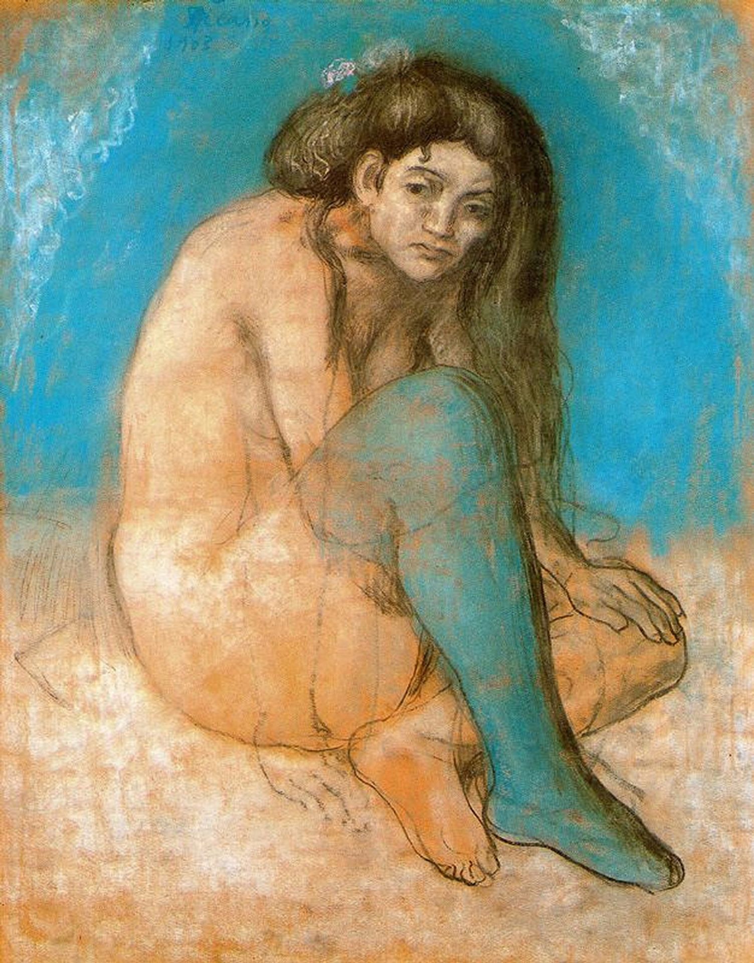 Seated female nude by Pablo Picasso