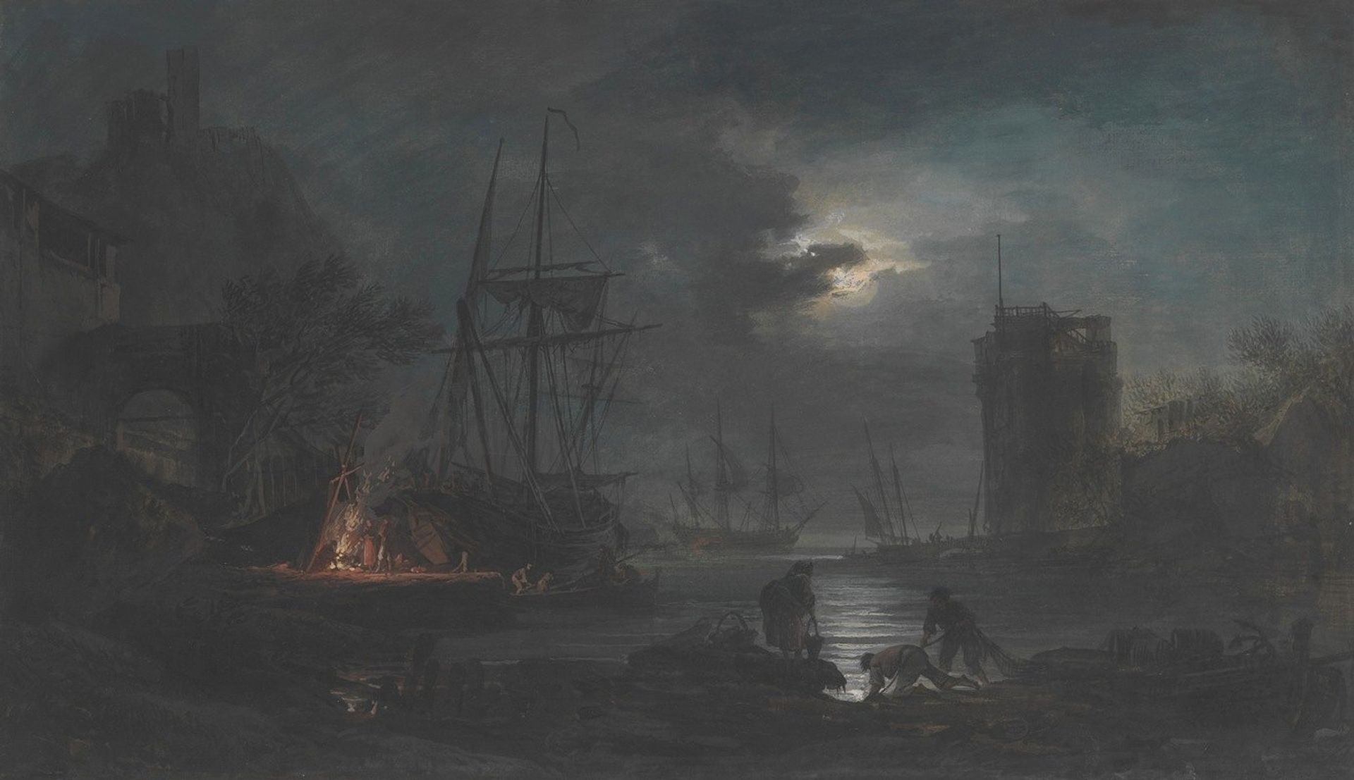 Moonlight by Claude-Joseph Vernet