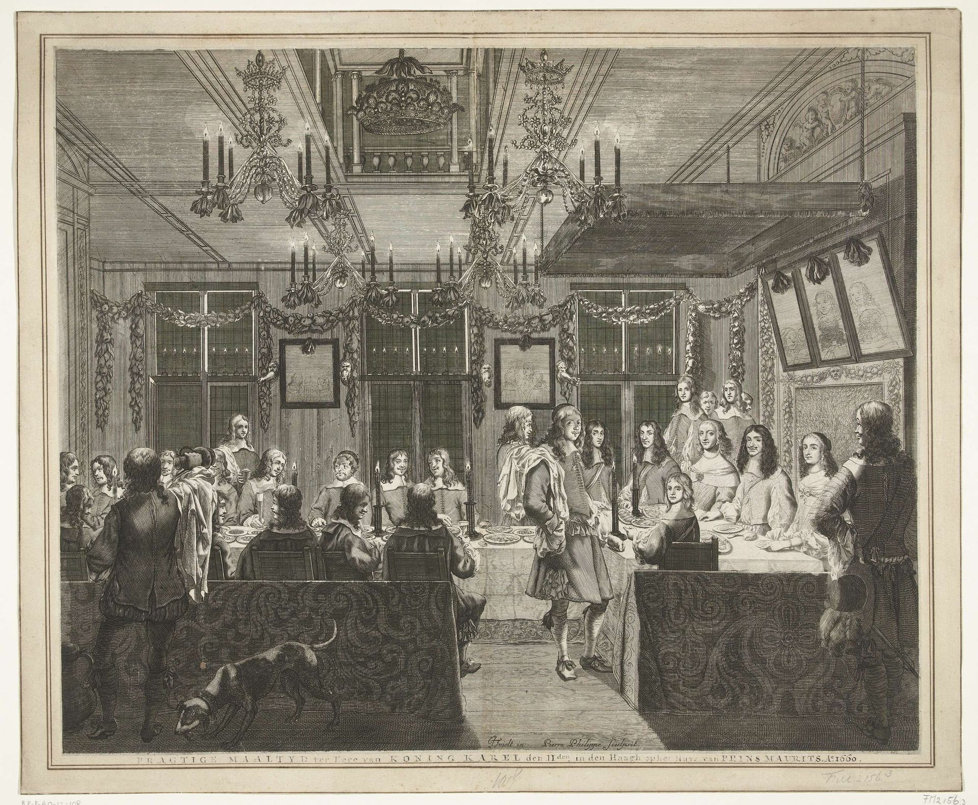 Banquet for the English King Charles II in the Mauritshuis in The Hague by Pieter Philippe