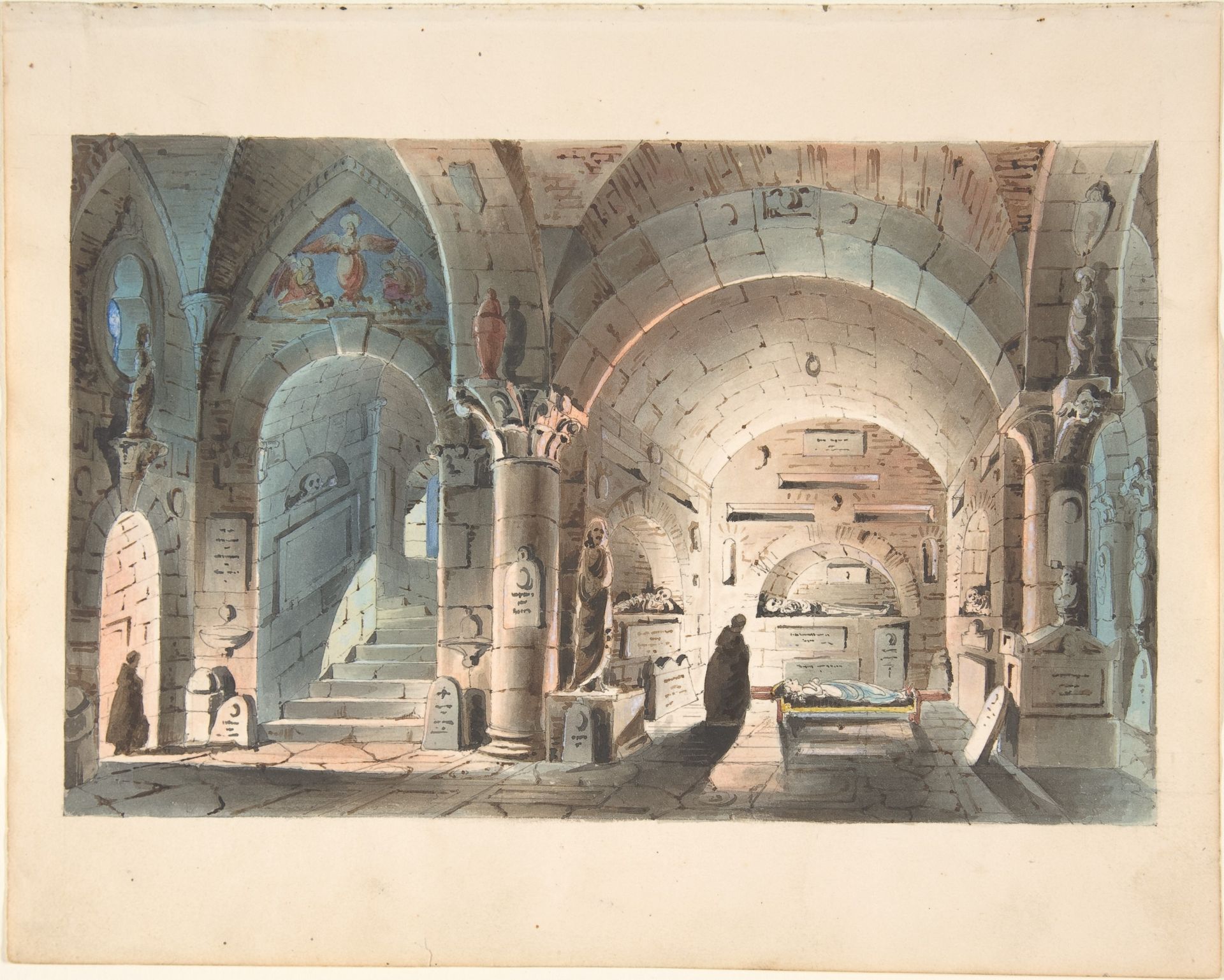 Design for a Stage Set: Crypt Scene by Anonymous