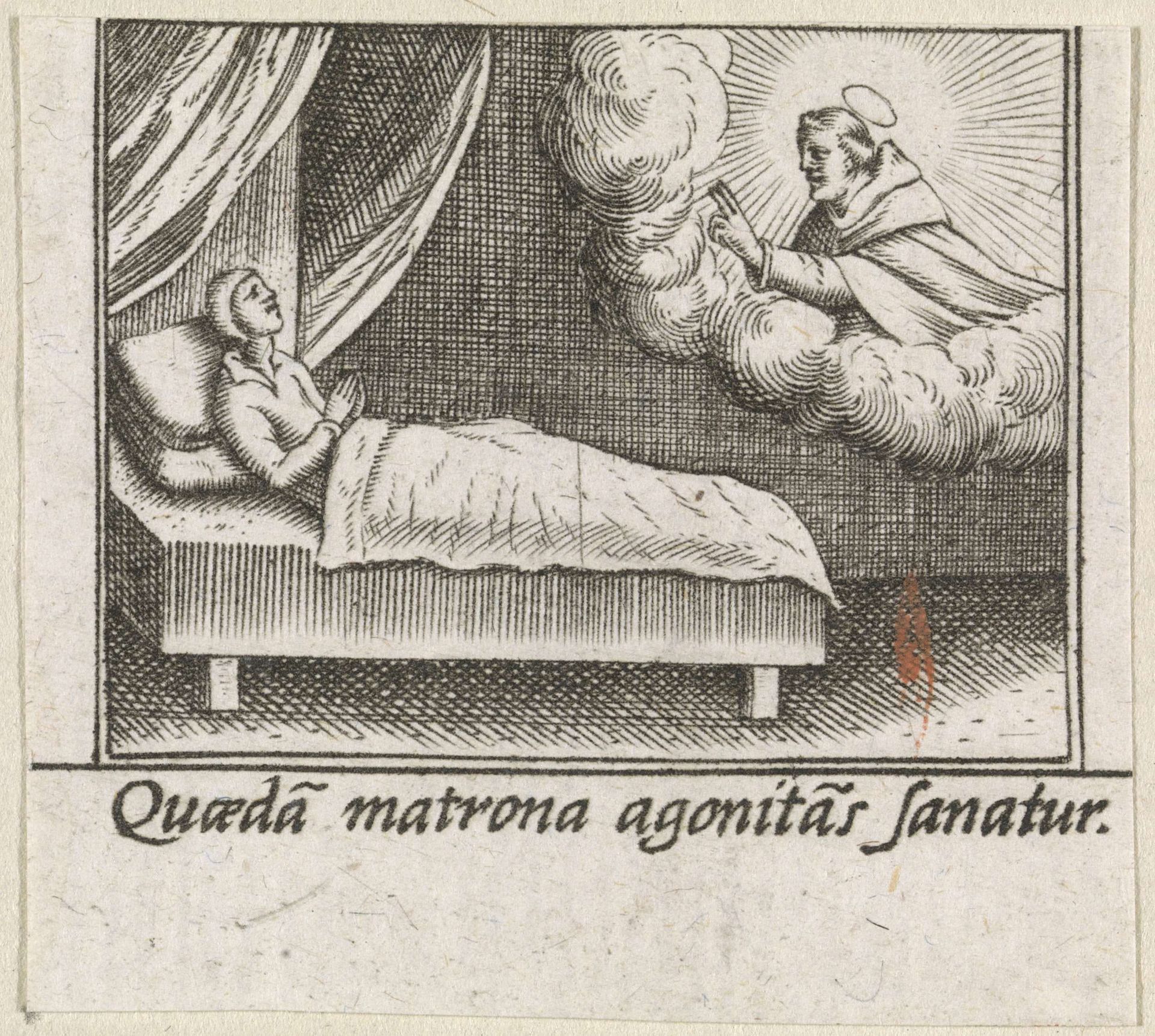 Miraculeuze genezing van een bedlegerige patient door de Heilige Hyacinthus van Polen by Johann Sadeler I