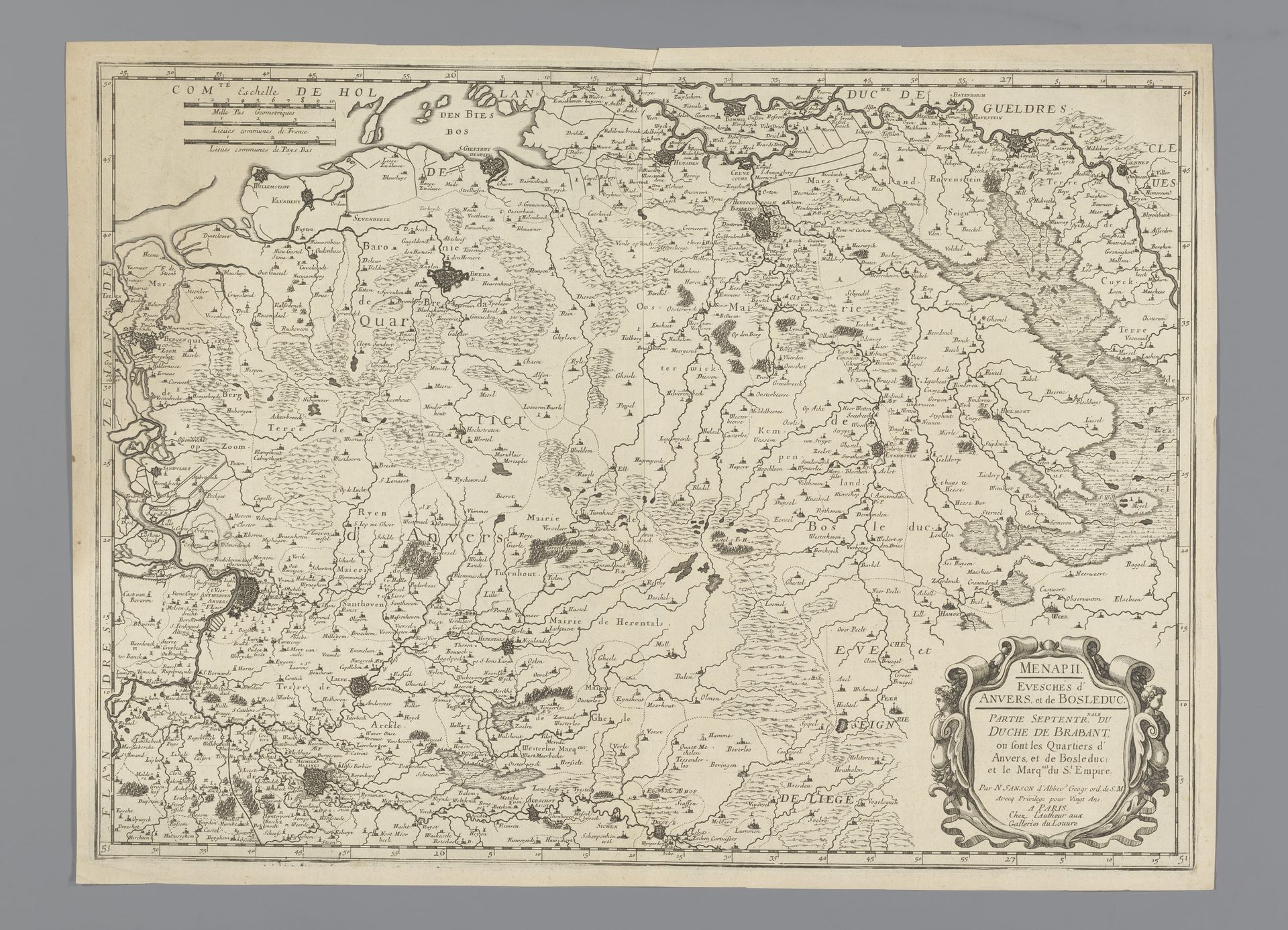 Kaart van het noordelijk deel van het hertogdom Brabant by Anonymous