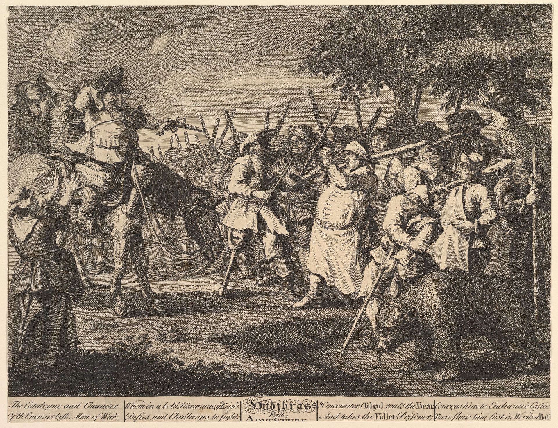 Hudibras' First Adventure (Twelve Large Illustrations for Samuel Butler's Hudibras, Plate 3) by William Hogarth