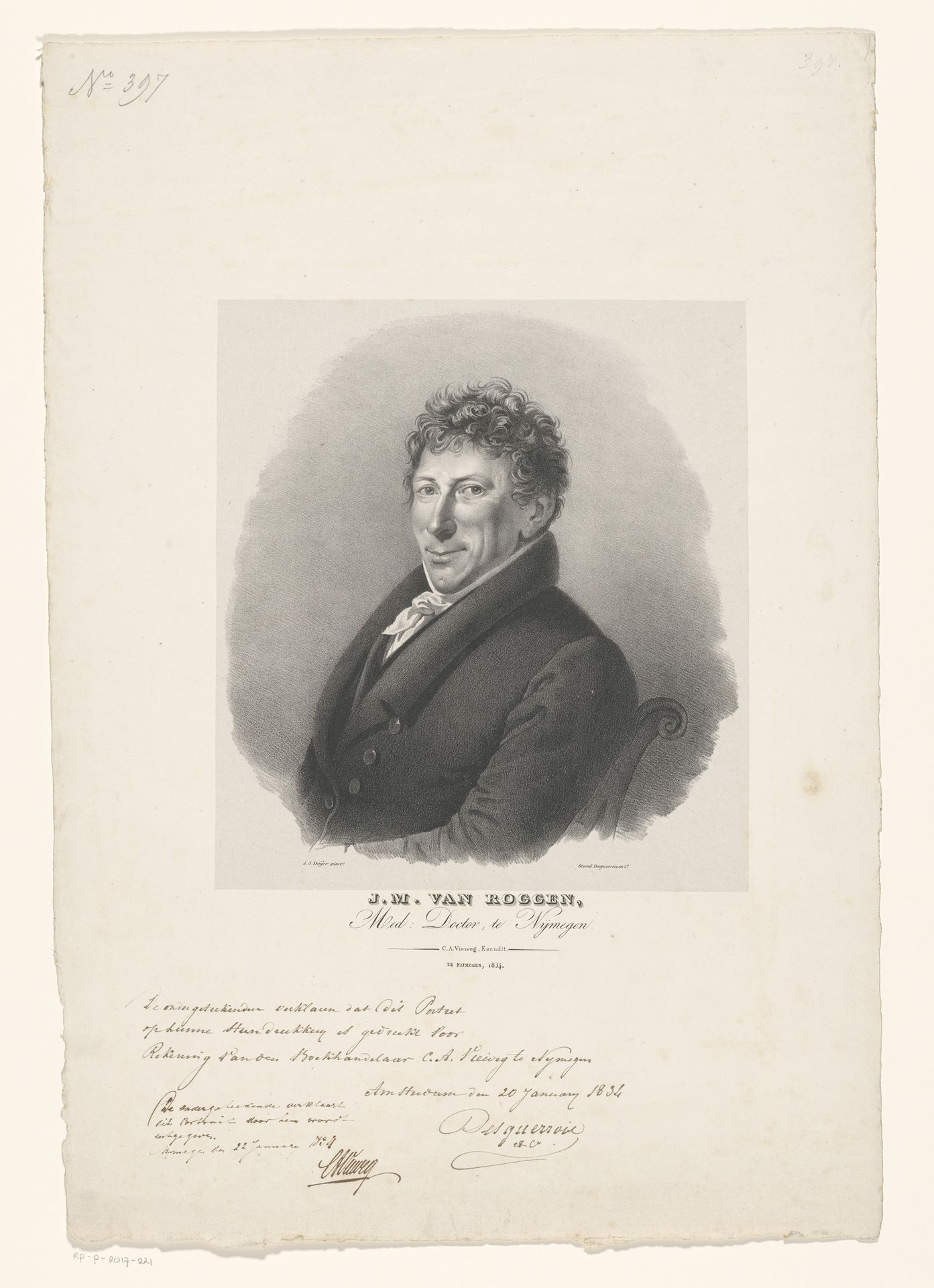 Portret van J.M. van Roggen by Pieter van der Meulen