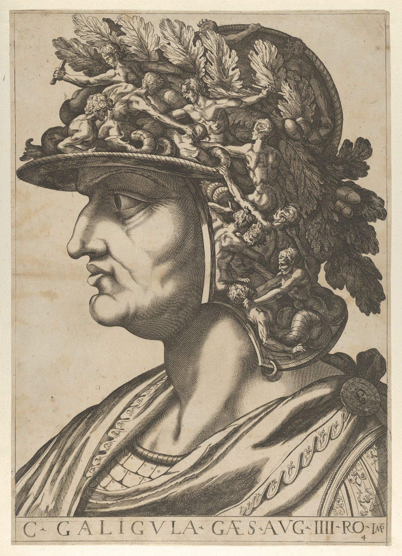 Plate 4: Caius in profile facing left, from "The Twelve Caesars" by Anonymous