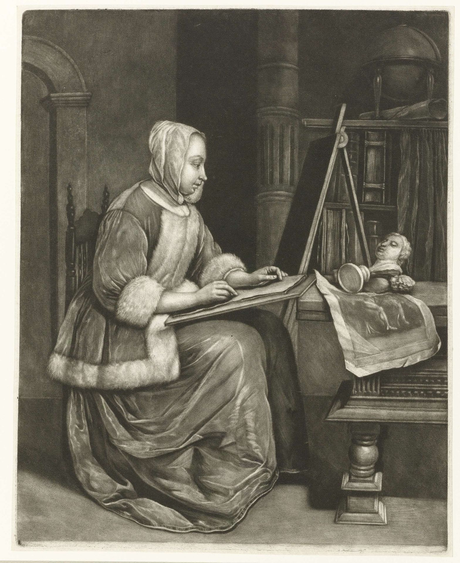 Tekenende vrouw by Wallerant Vaillant